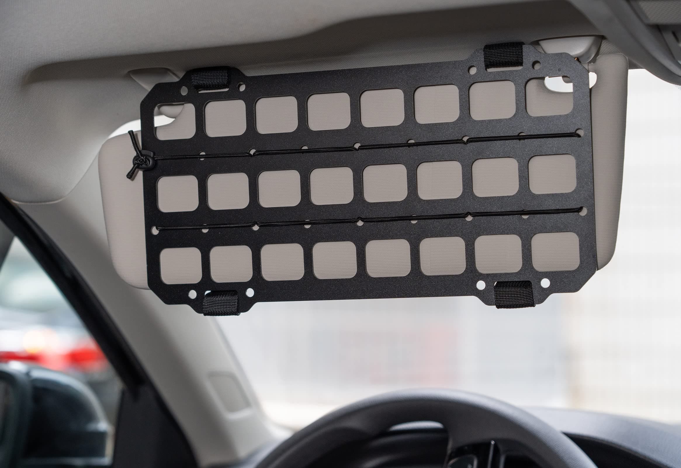 TACNEX Car Sun Visor Organizer Vehicle Rigid MOLLE Panel Tactical Gear Rack EDC Pouch Tool Holster Bag Holder Visor Cover Truck Equipment Mount Plate Pickup Modular Storage Shelf Auto Accessories