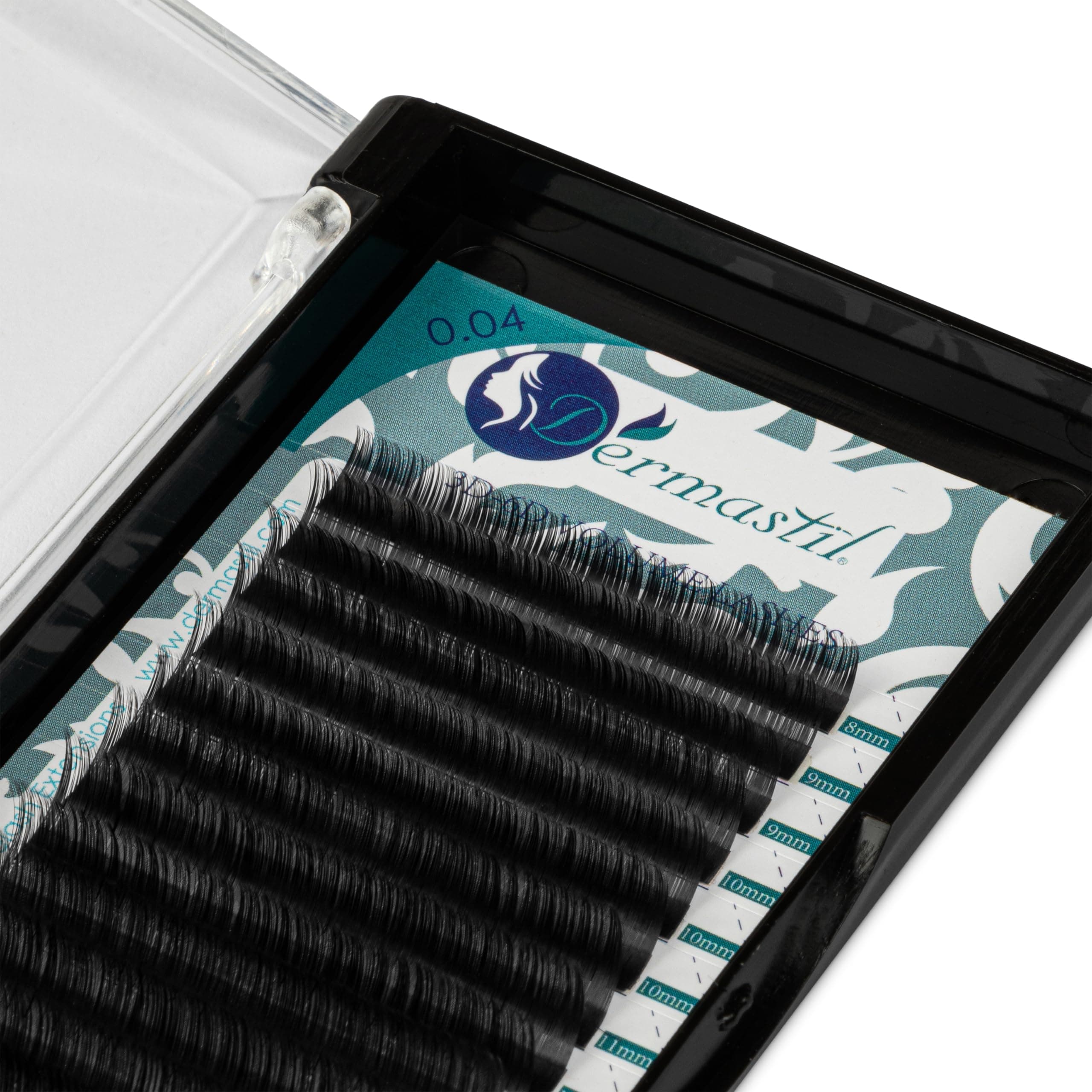 Dermastil3D - 6D Russian Silk Volume Lashes C Curl Thickness 0.04 Silk Eyelashes for Eyelash Extensions - PBT - VEGAN - Artificial Eyelashes - 16 Rows BOX (15 mm)