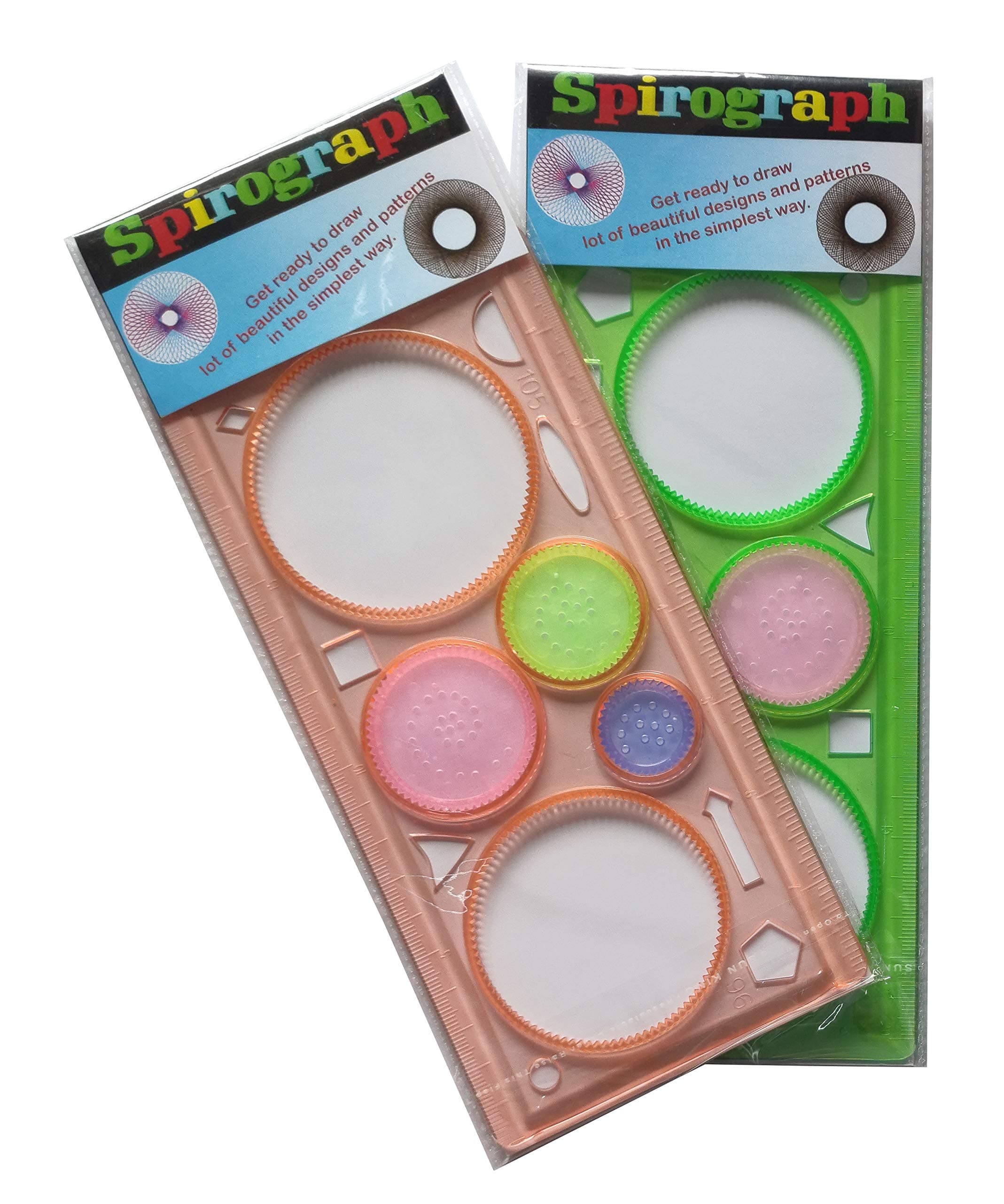 Kids Scientific Products Spirograph A Fun Drawing Tool (Set of 2, Any 2 Colours), Multi color
