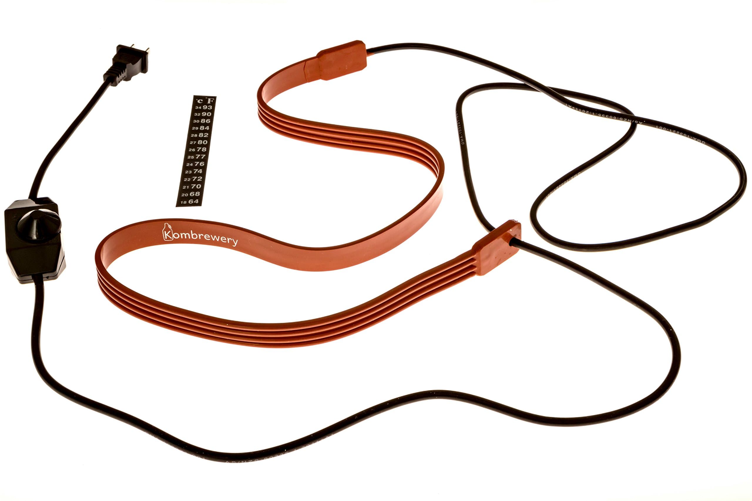 Brew Hugger PRO - Fermentation Heating Belt for Kombucha Home Brew With Power Dial and Thermometer Strip