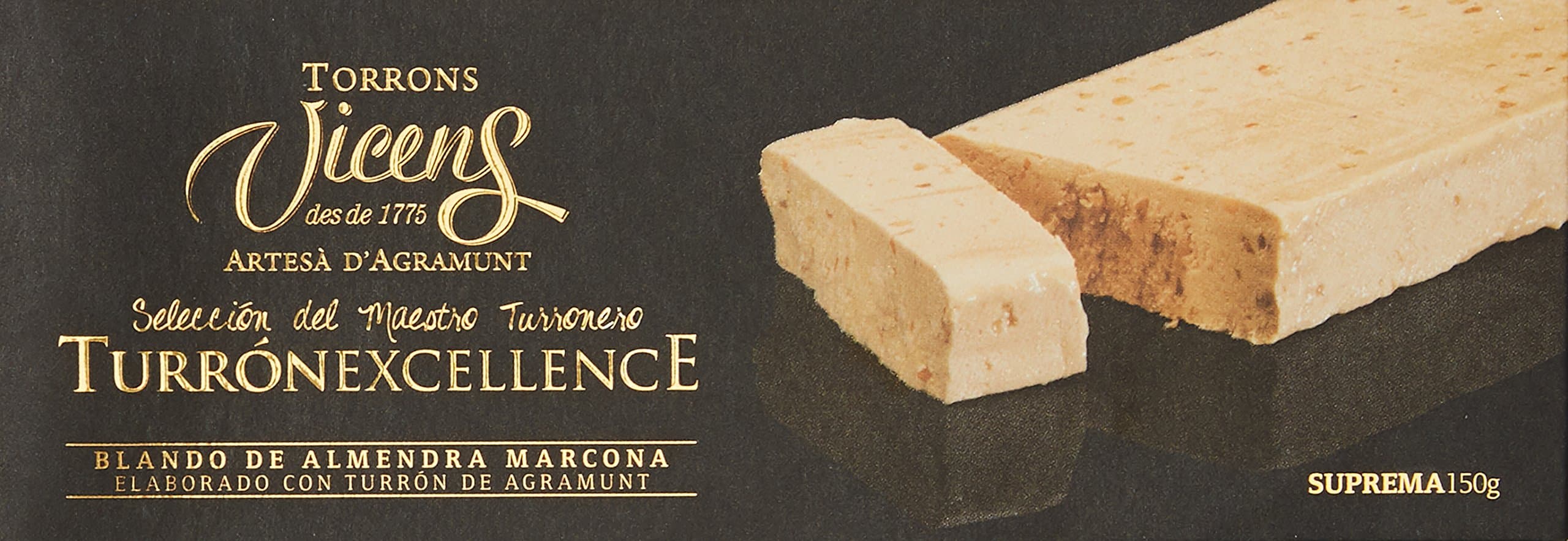Vicens Excellence Compact Range Soft Almond Nougat, 150 g