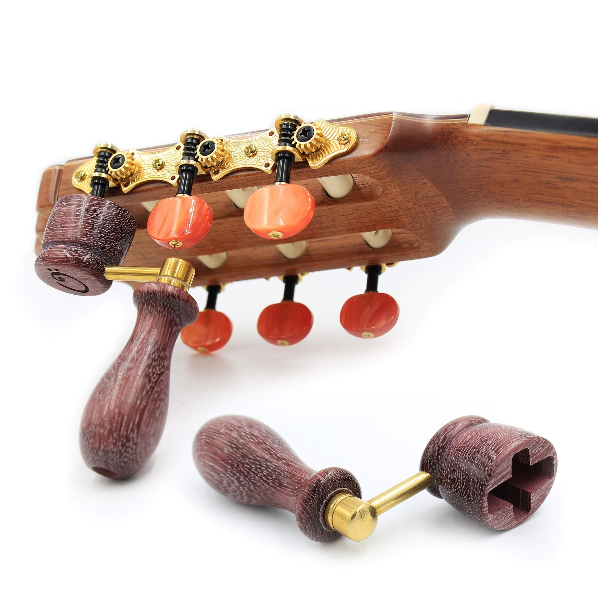 "AMARANTH" Handcrafted Wooden Guitar String Winder by Tenor. Designed For Classical, Flamenco, Acoustic, Electric Guitars and Ukuleles. Made Of Solid Handpicked AMARANTH Wood. Beautiful Vintage Look.