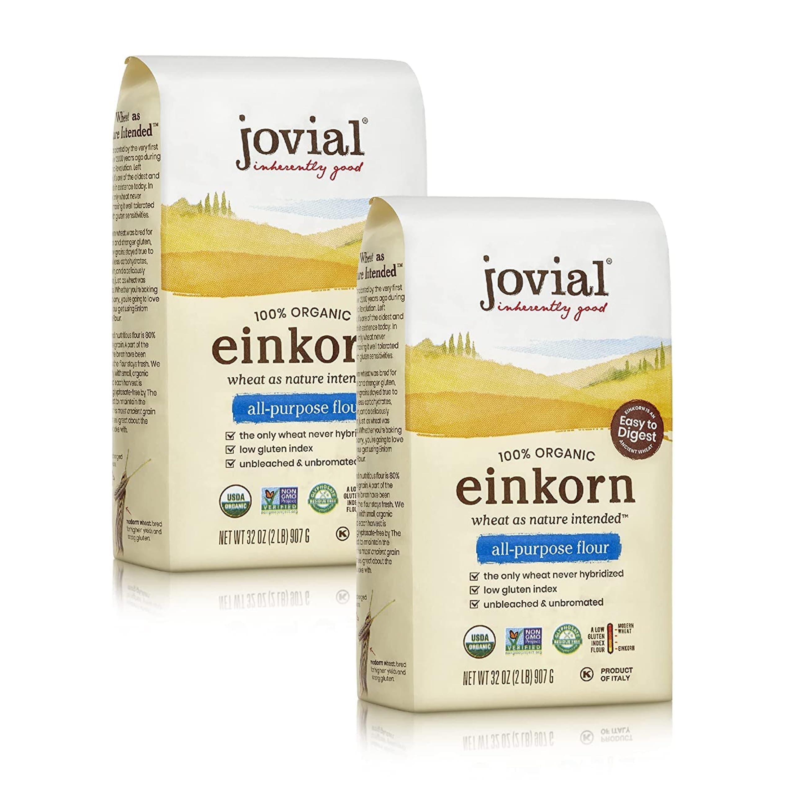 Jovial Organic Einkorn Flour, 32 oz (2 pack)