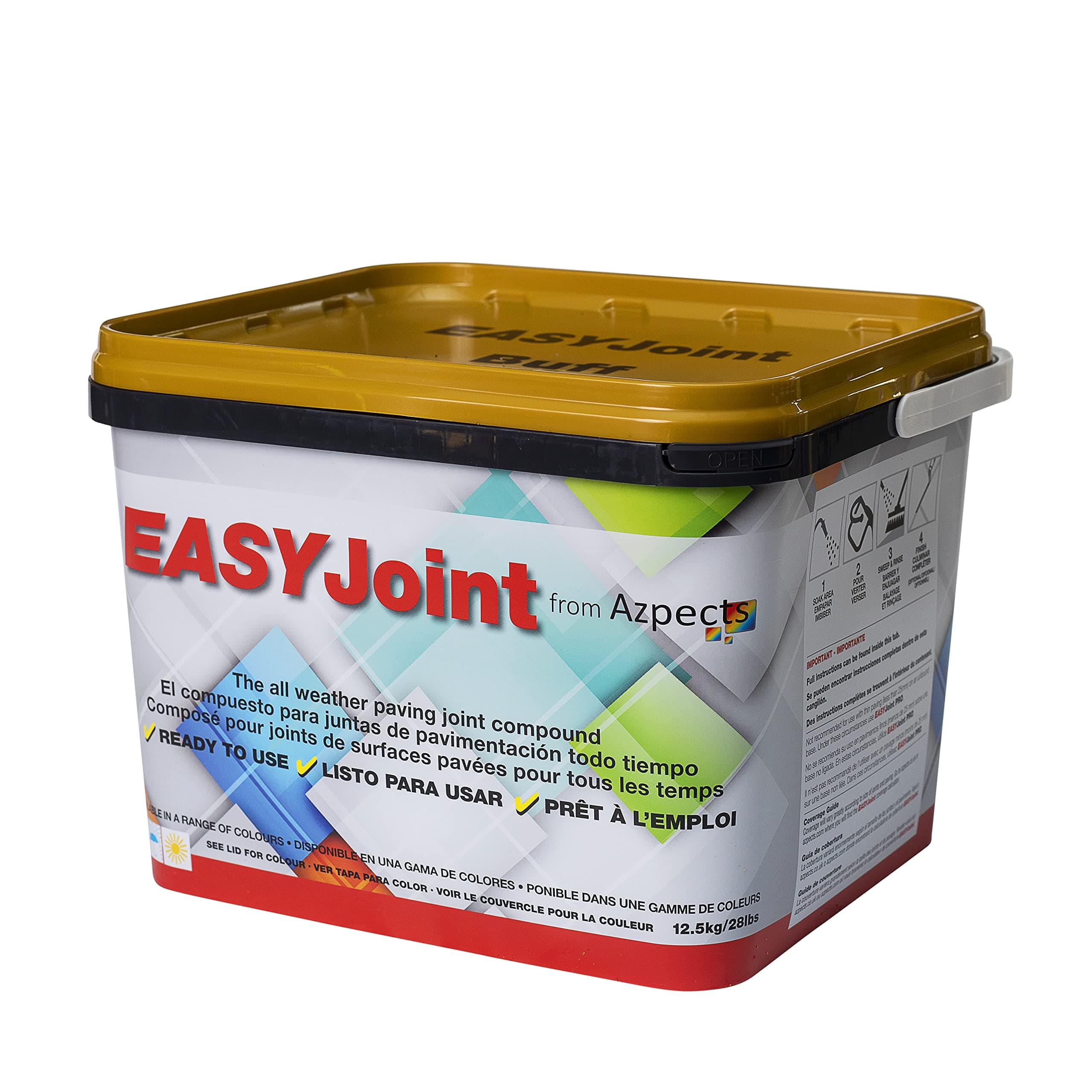 EasyJoint Patio Sand Ready Mixed Paving Jointing Compound For Outdoor Natural Stone, Slate And More. 12.5kg All Weather, Strong And Durable Sweep In Joint Compound - Buff Sand