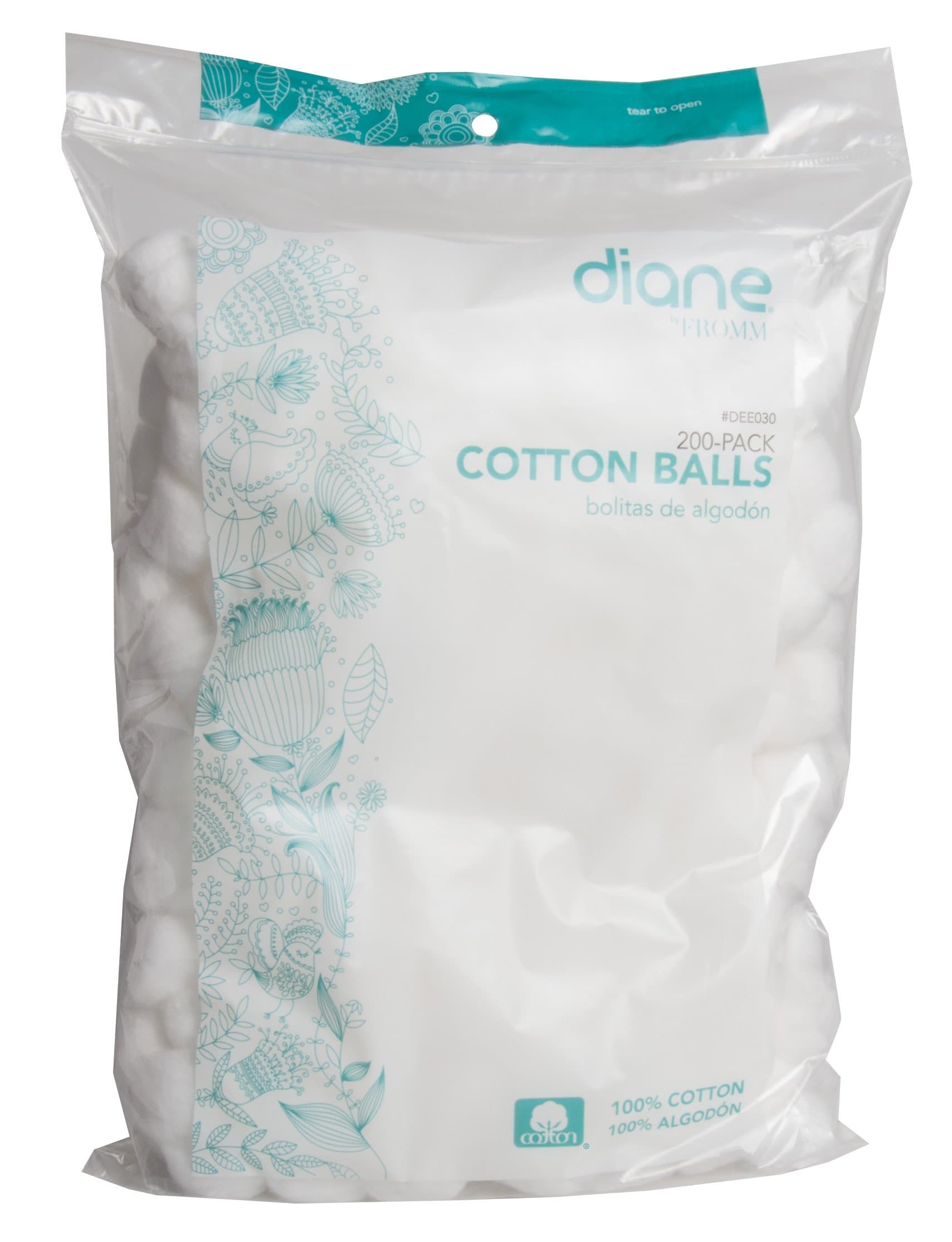 100% Pure Cotton Balls, 200 Count - Soft, Super Absorbent, Multipurpose Cotton Balls for Makeup Removal, Nail Polish, Applying Lotion or Powder, First-Aid for Everyday Household Use