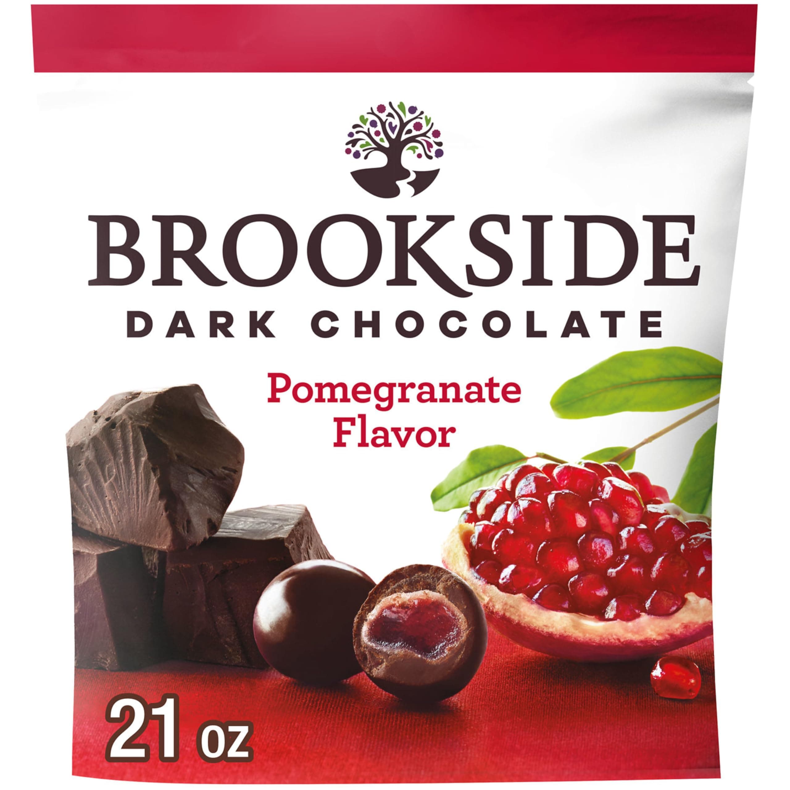 BROOKSIDE Dark Chocolate and Pomegranate Flavored Snacking Chocolate Bag, 21 oz
