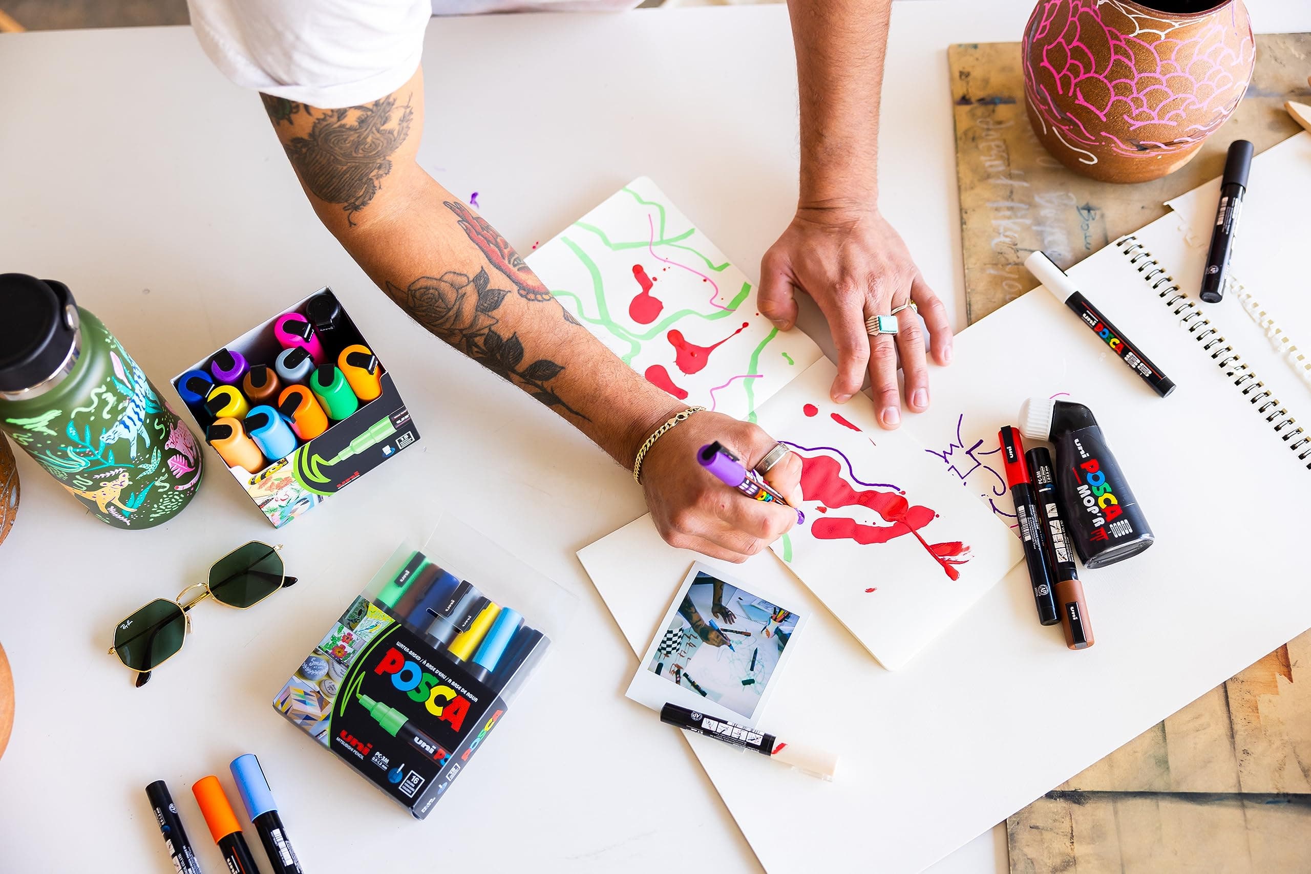 uni POSCA MOP'R PCM-22 Water-Based Paint Markers, Round Tip (22mm), Pink