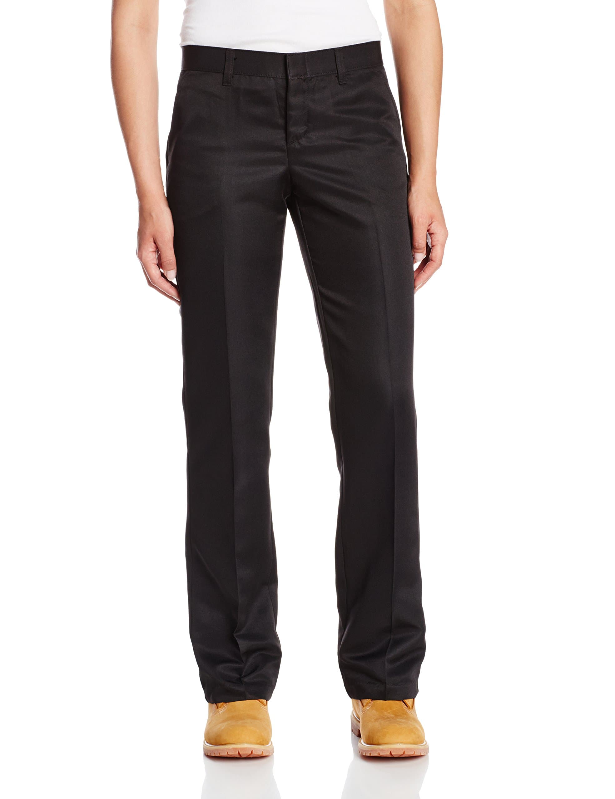 DickiesOccupational Workwear FP831BK Polyester Relaxed Fit Women's Micro Denier Executive Pant with Straight Leg, Black