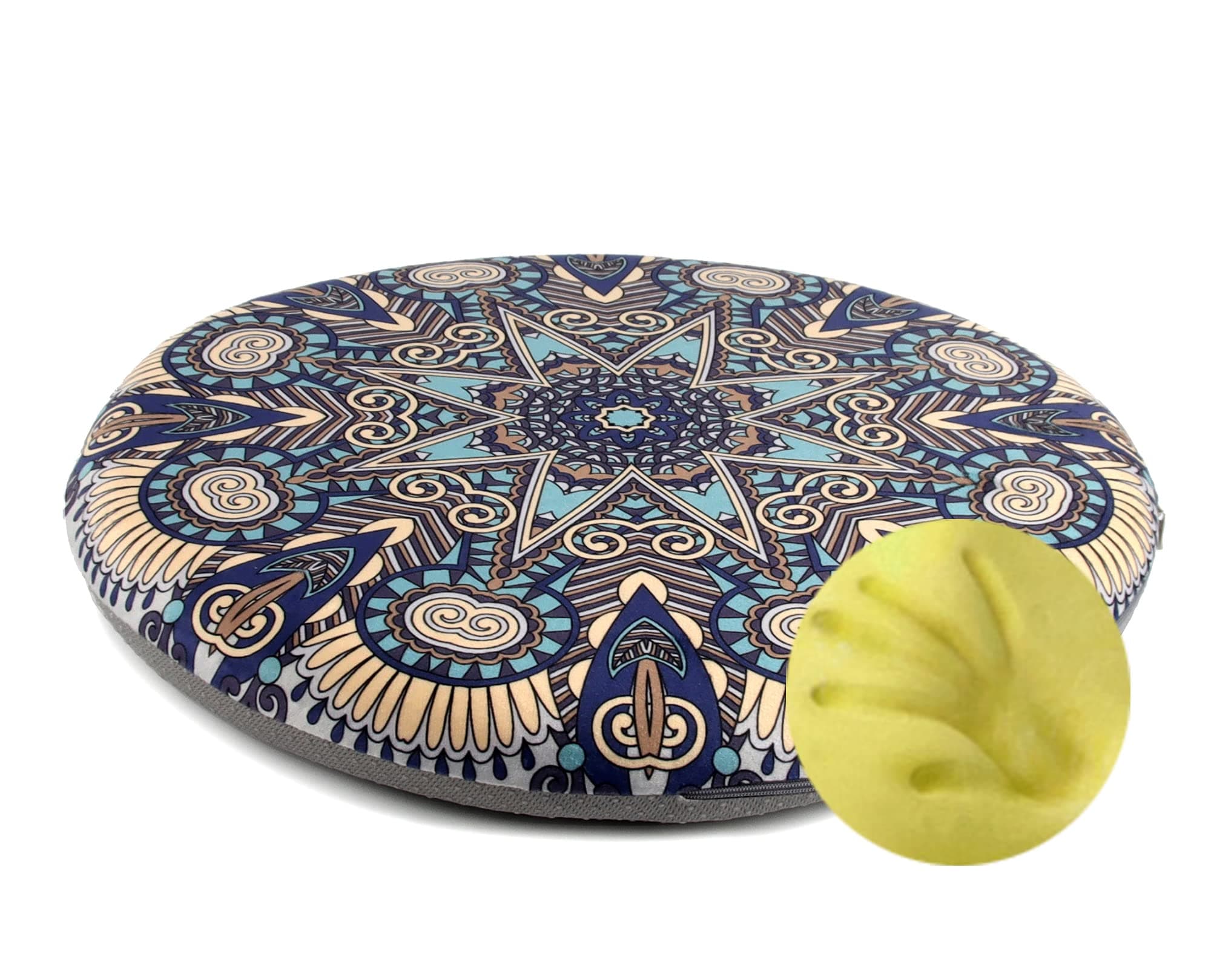 Sigmat Memory Foam Seat Cushion Anti-Slip Soft Round Stool Cushion Chair Pad 16 Inch Geometric