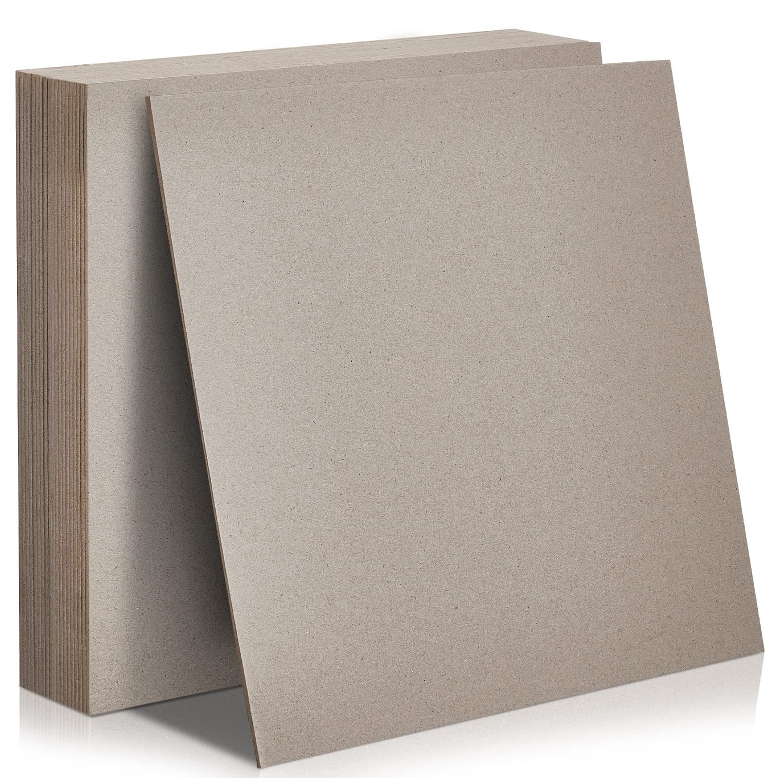 20 Pcs Book Board, Binders Board Chipboard Designer Bookboard Kraft Heavy Duty Chipboard Sheets Bookbinding Supplies for Book Binding Cover (Gray,12 x 12 Inch 50pt)