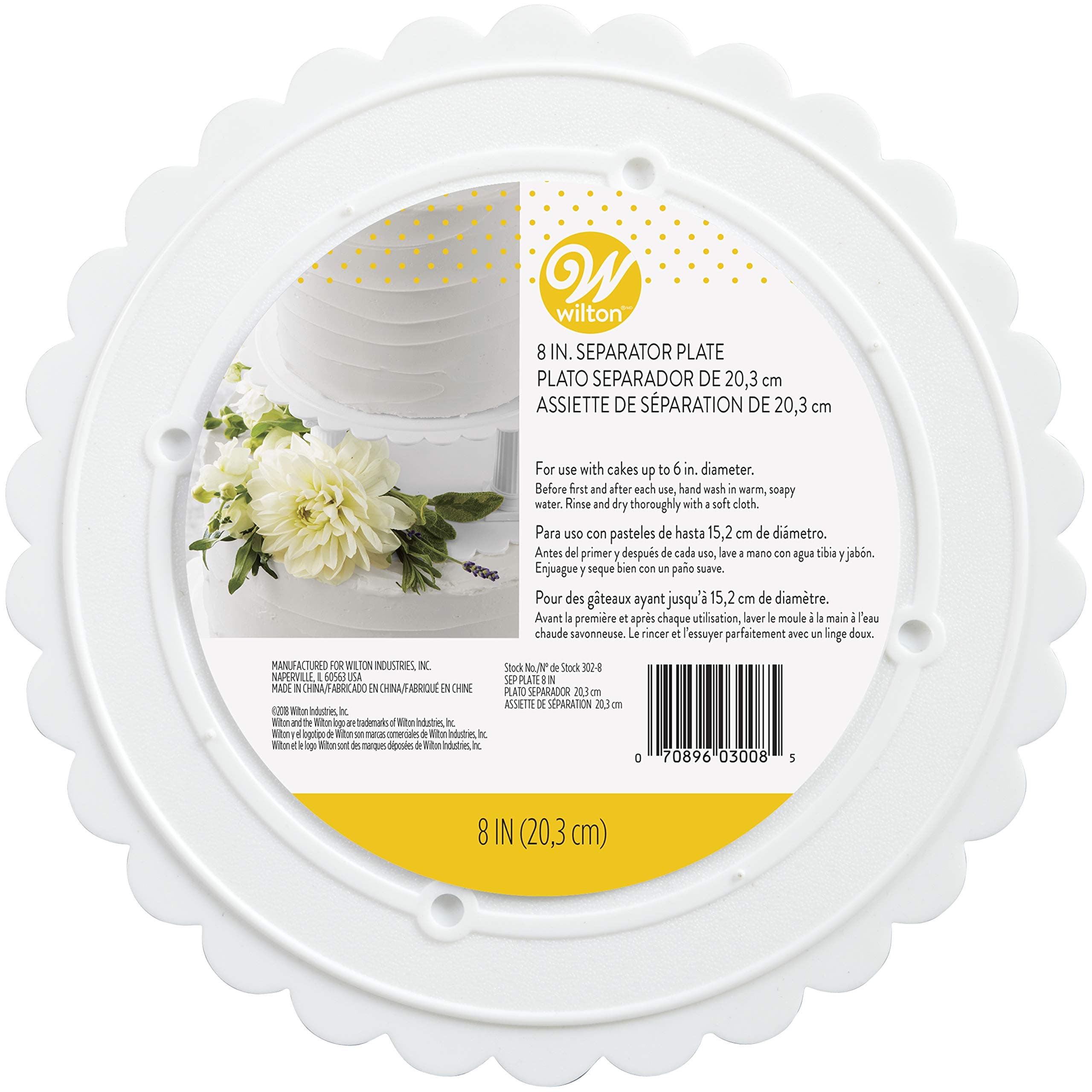 Wilton Decorator Preferred Round Separator Plate for Cakes, 20.3cm (8in)