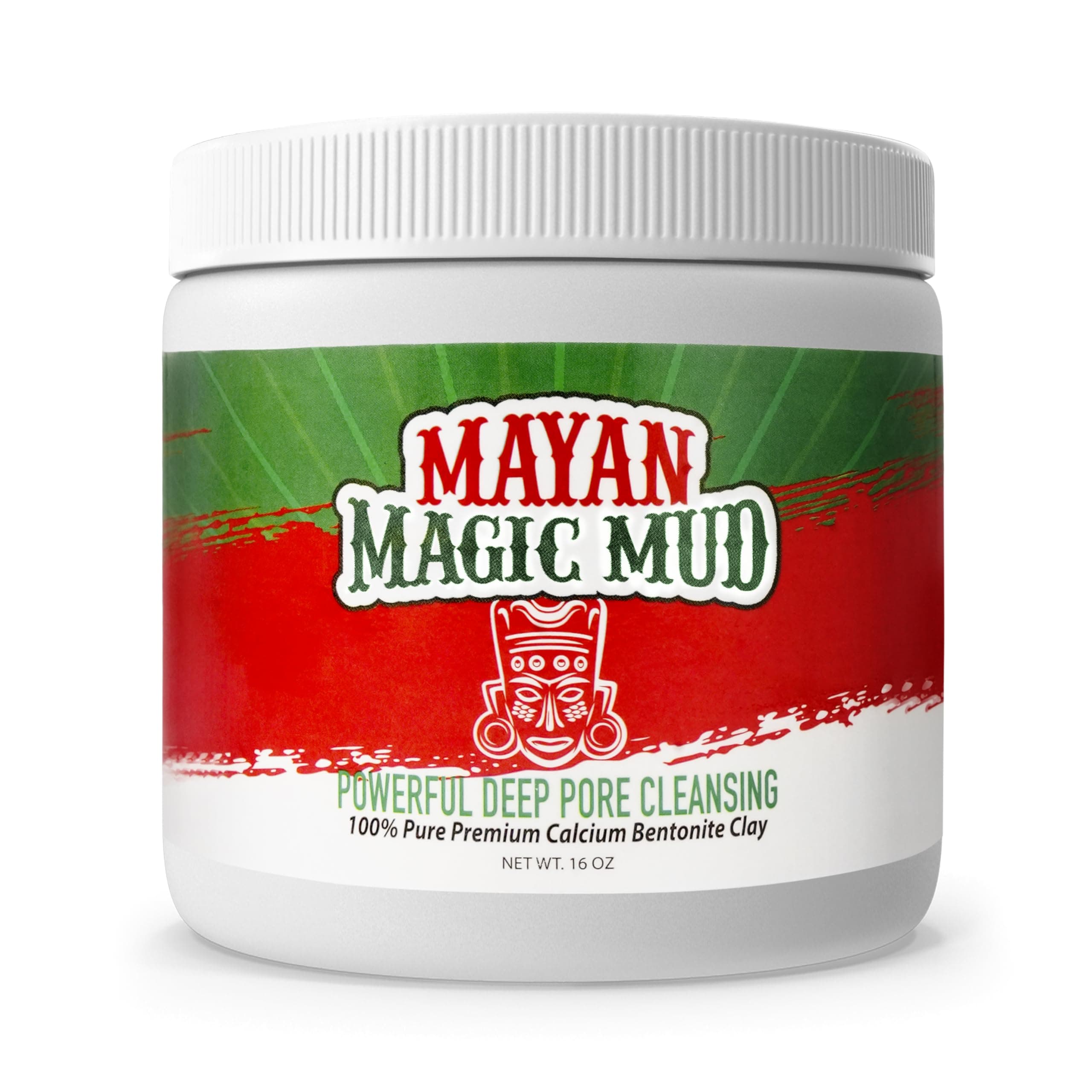 Powerful Deep Pore Cleansing Calcium Bentonite Clay by Mayan Magic Mud for Unisex - 16 oz Cleanser