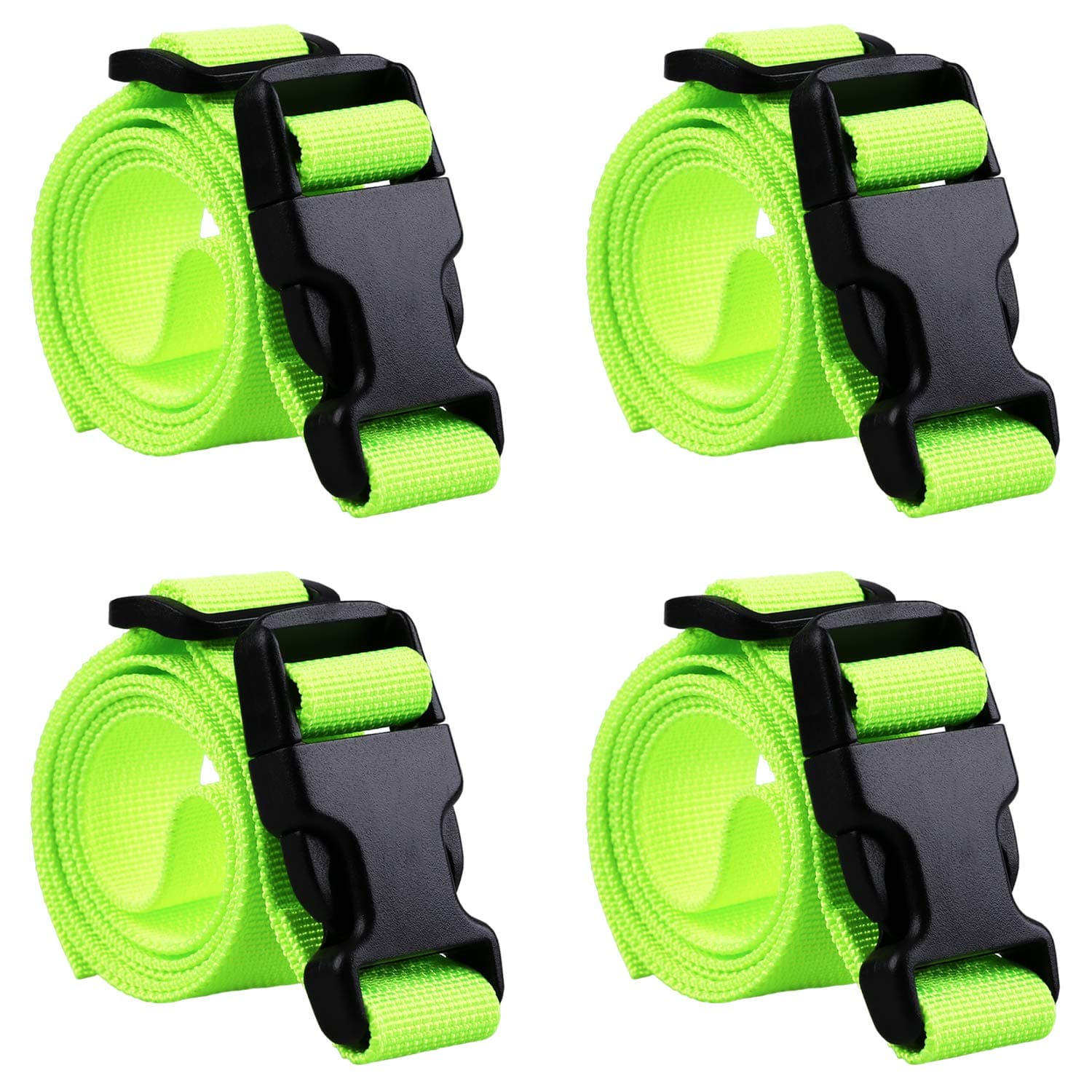 MAGARROW 78" x 1" Strap Buckle Packing Straps Adjustable 1-Inch Belt (Light Green (4-PCS))