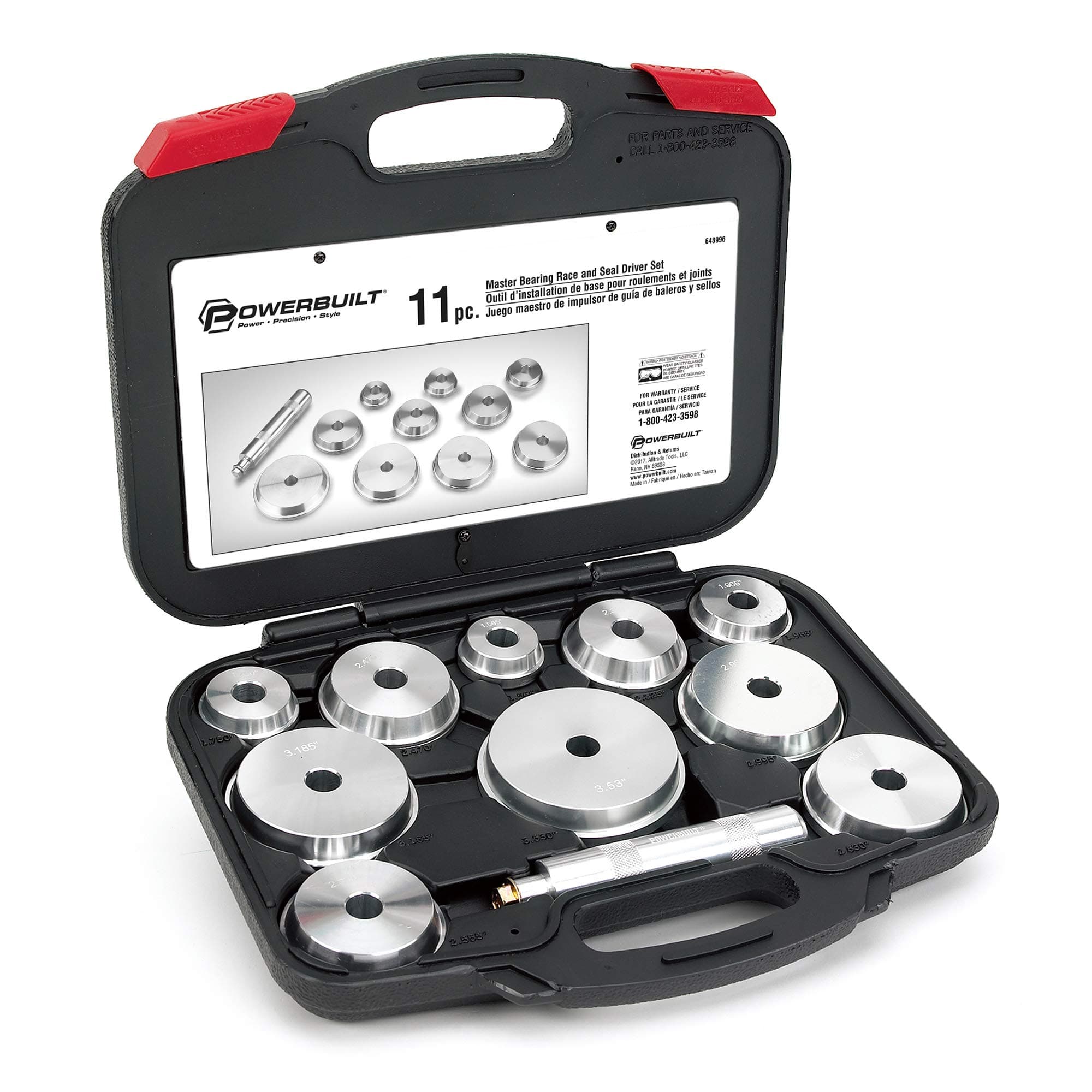 11 Piece Master Bearing Race and Seal Driver Tool Set, Bearing Press Kit, Seal Installer Bearing Driver Kit for Bearing Installation, Storage Case - 648996
