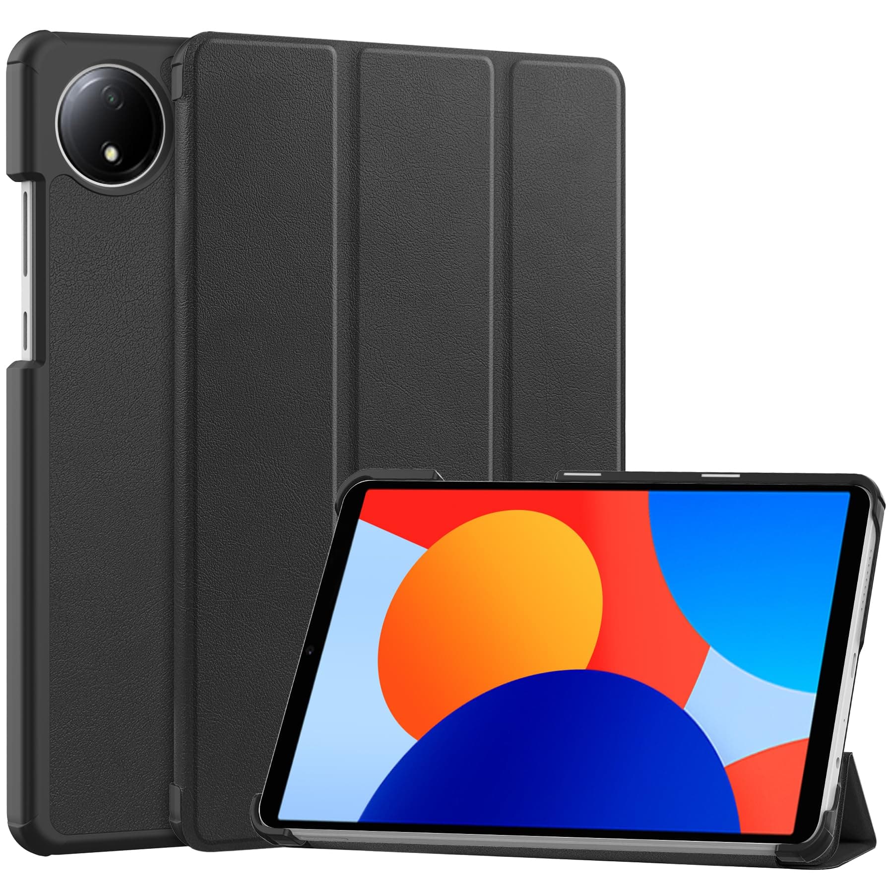 Case for Xiaomi Redmi Pad SE 8.7'' 2024, Folding Folio Ultra-Thin PU Leather Stand Case Cover for Xiaomi Redmi Pad SE 8.7'' Black