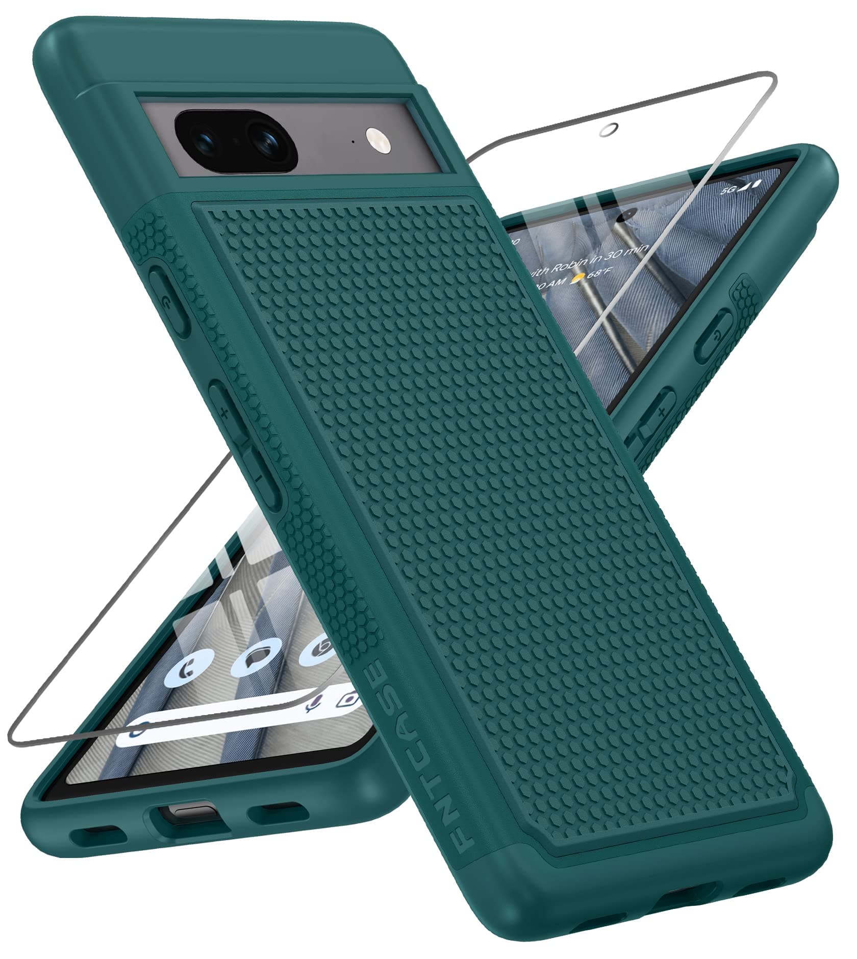 FNTCASEfor Google Pixel 7A Case: Dual Layer Drop Protection Tough Phone Case 360 Military Grade Protective Shockproof Hard Mobile Cover Rugged Matte Heavy Duty Shatterproof Aesthetic Cases Green