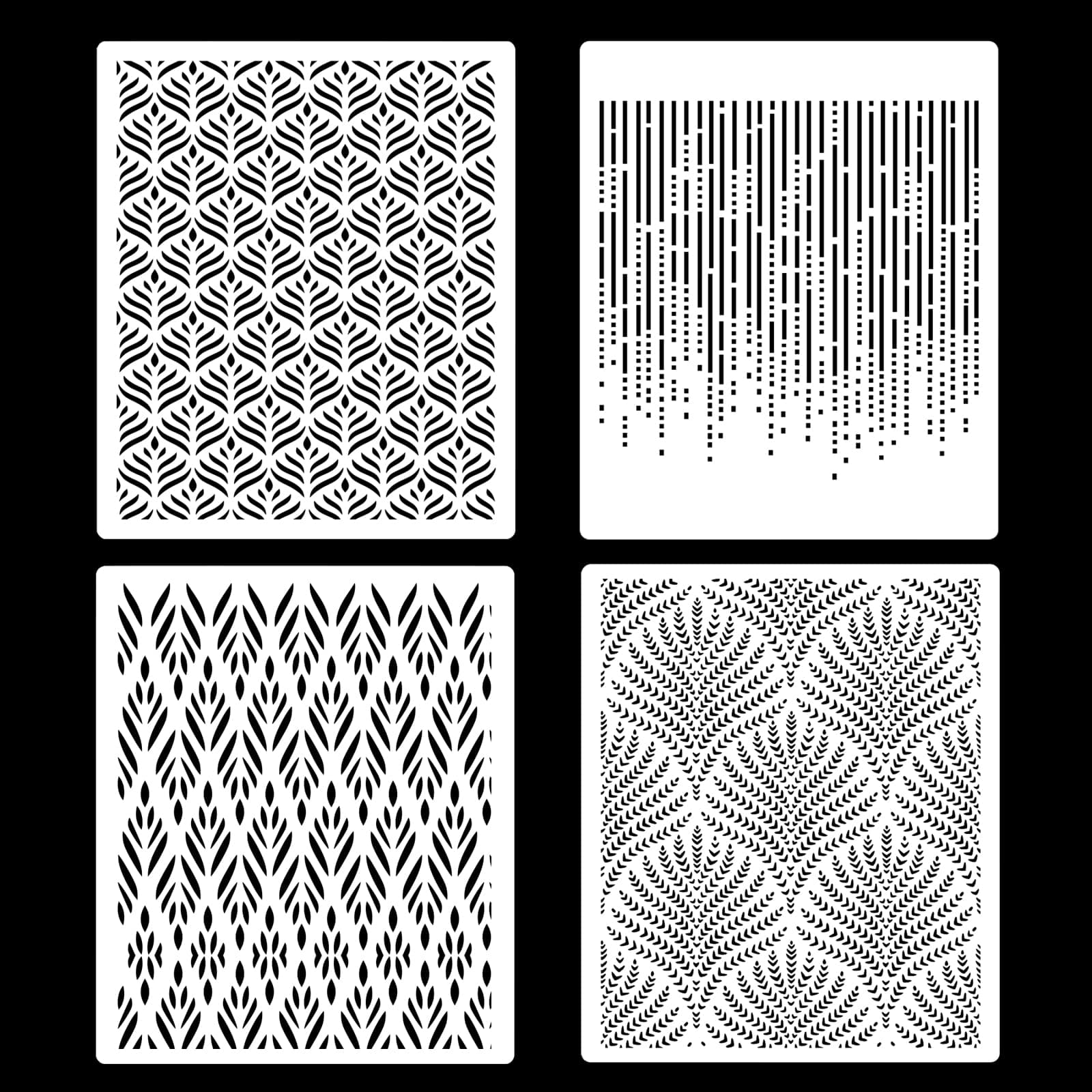 Grehge 4pcs Cake Decorating Stencils Reusable Floral Cake Stencil Plastic Spray Flor