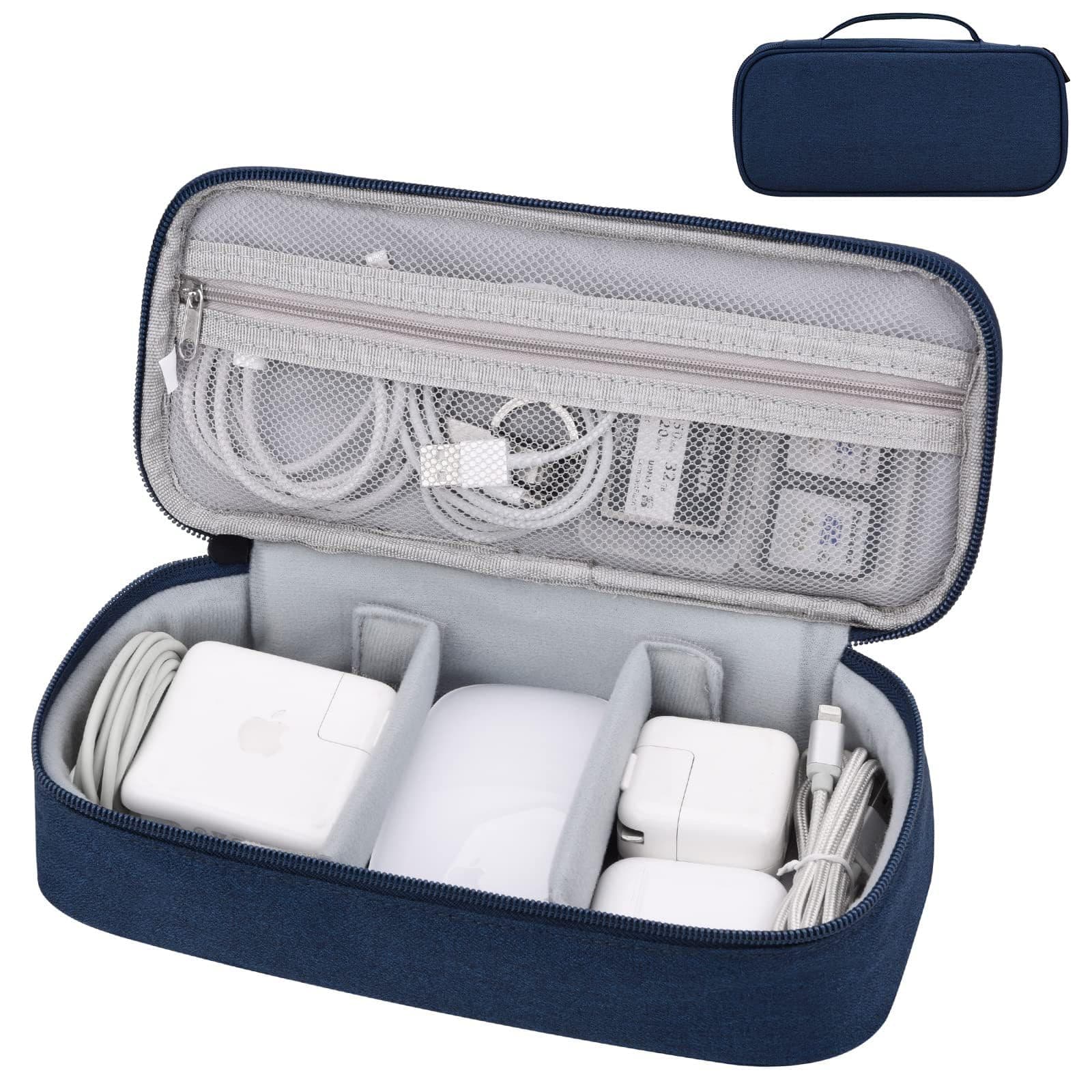 Portable Cable Electronic Accessories Storage Bag,Travel Gadgets Storage Case Cable Organizer Pouch Compatible for Charger USB Cables SD Memory Cards Earphone Flash Hard Drive Phone Power Bank