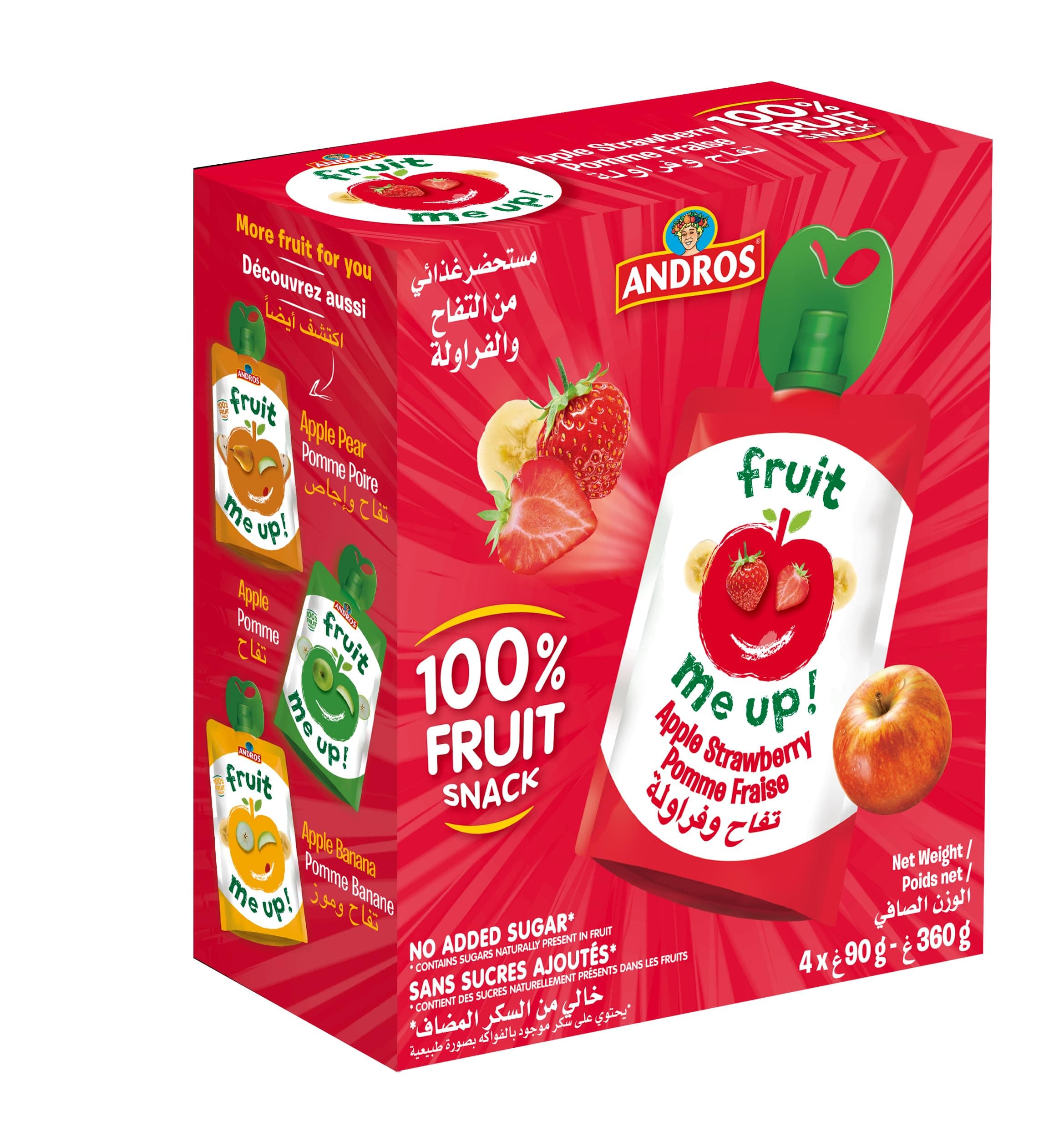Fruit Me Up Apple Strawberry, 4 X 90 G (Pack Of 1)