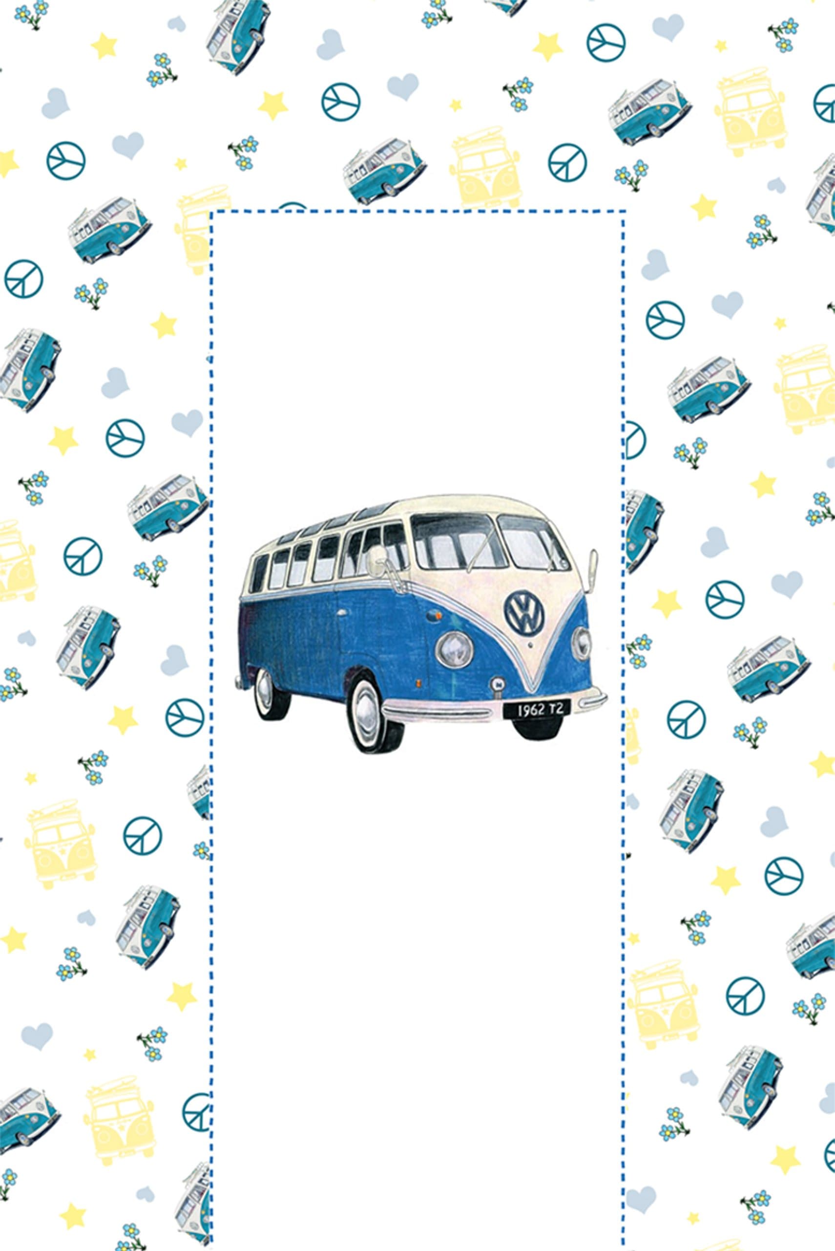 Baby Changing Mat VW Camper Blue