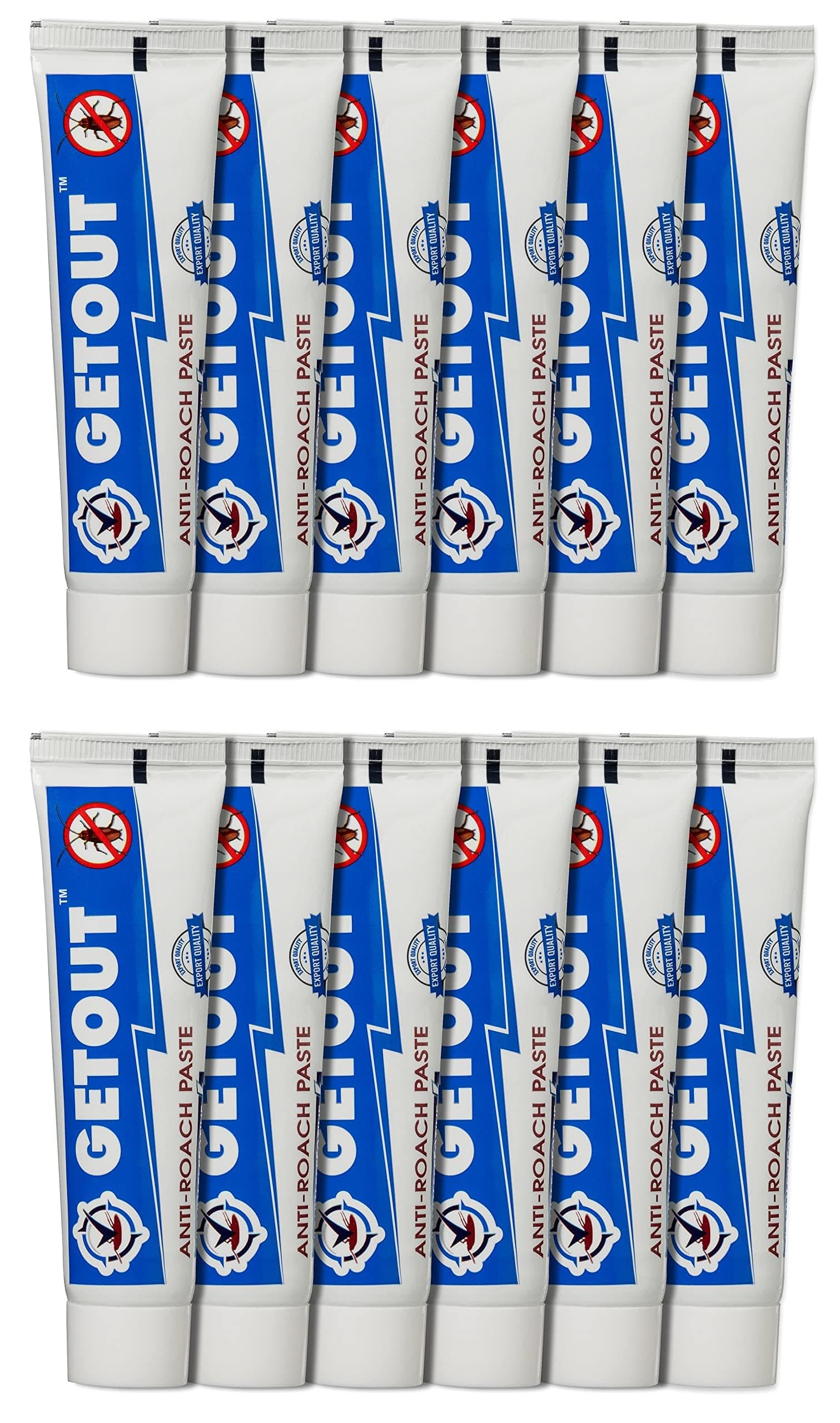 GETOUT Anti Roach Paste Cockroach Killer Gel 540g | Long-Lasting & Highly Effective Formula for Kitchen, Home & Commercial Use | Easy Application, No Smell & Non-Messy Cockroach Control Solution for Home (Pack of 12)