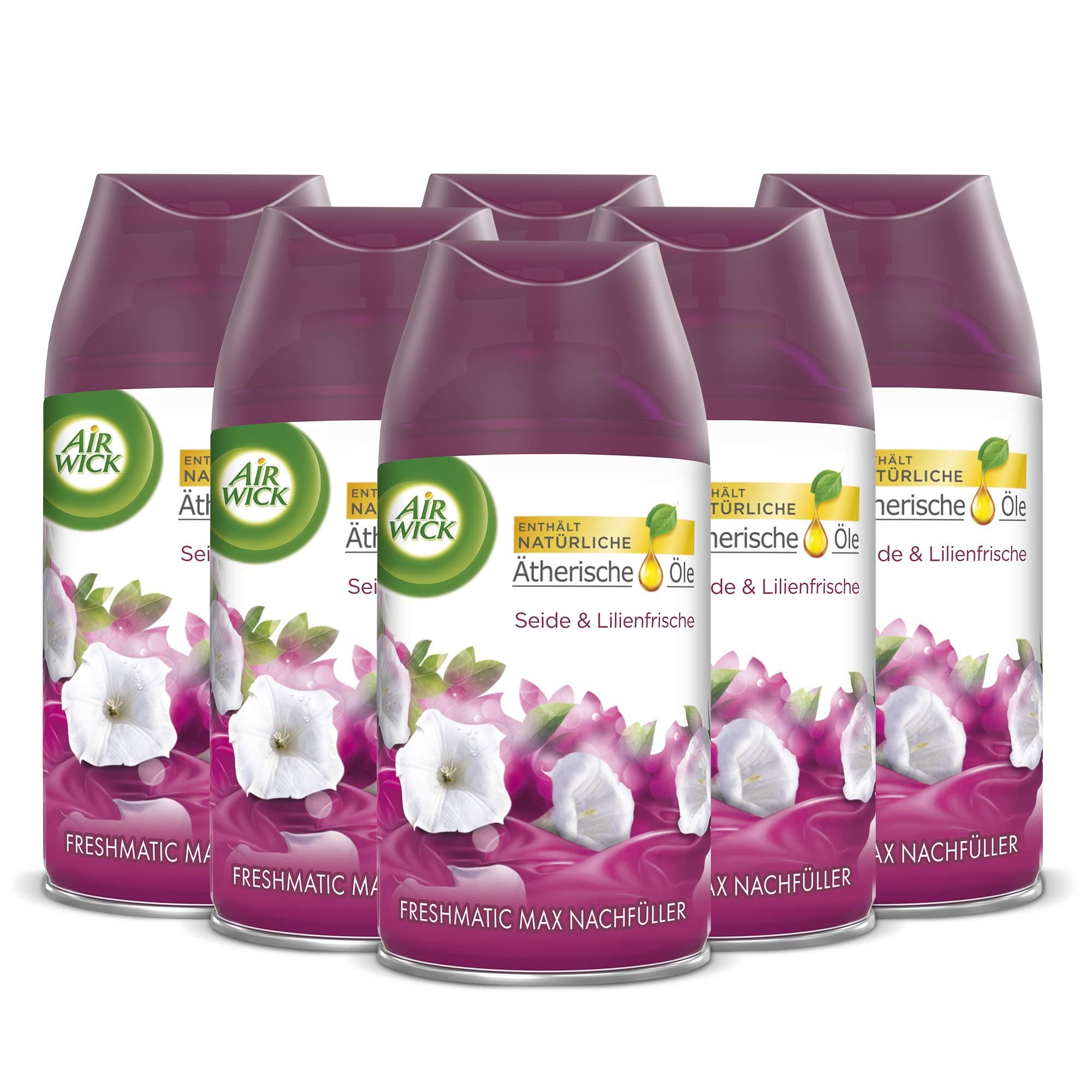 Air Wick Freshmatic Max Refill Duo Pack Silk & Lily Fresh, Pack of 3 (3 x 2 x 250 ml)