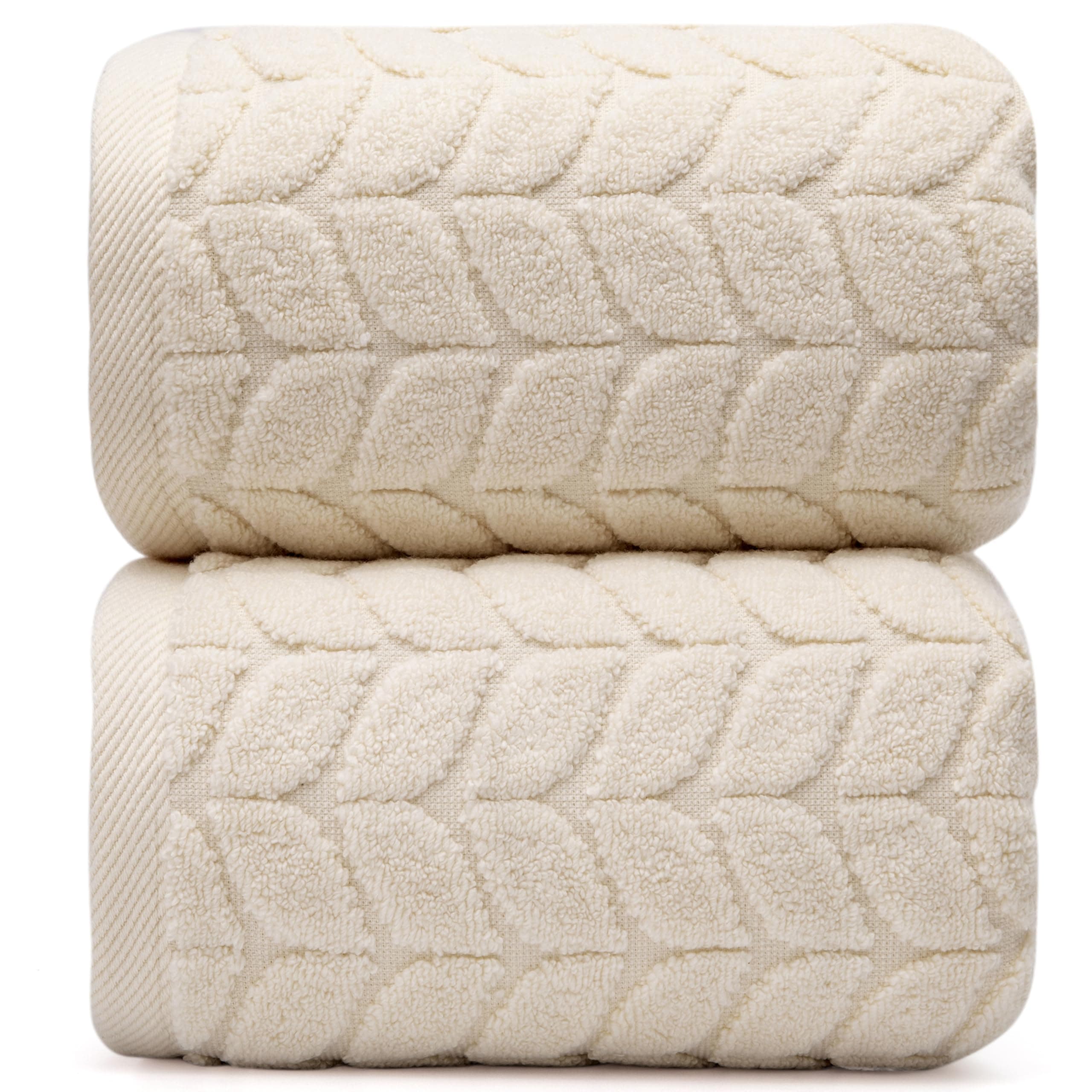 Ultra Soft & Stylish 700 GSM Luxury Bath Sheets | Pack of 2 | Extra Large 35x70 Inches | 100% Zero-Twist, Long-Staple Cotton | Remarkably Absorbent (Papyrus)