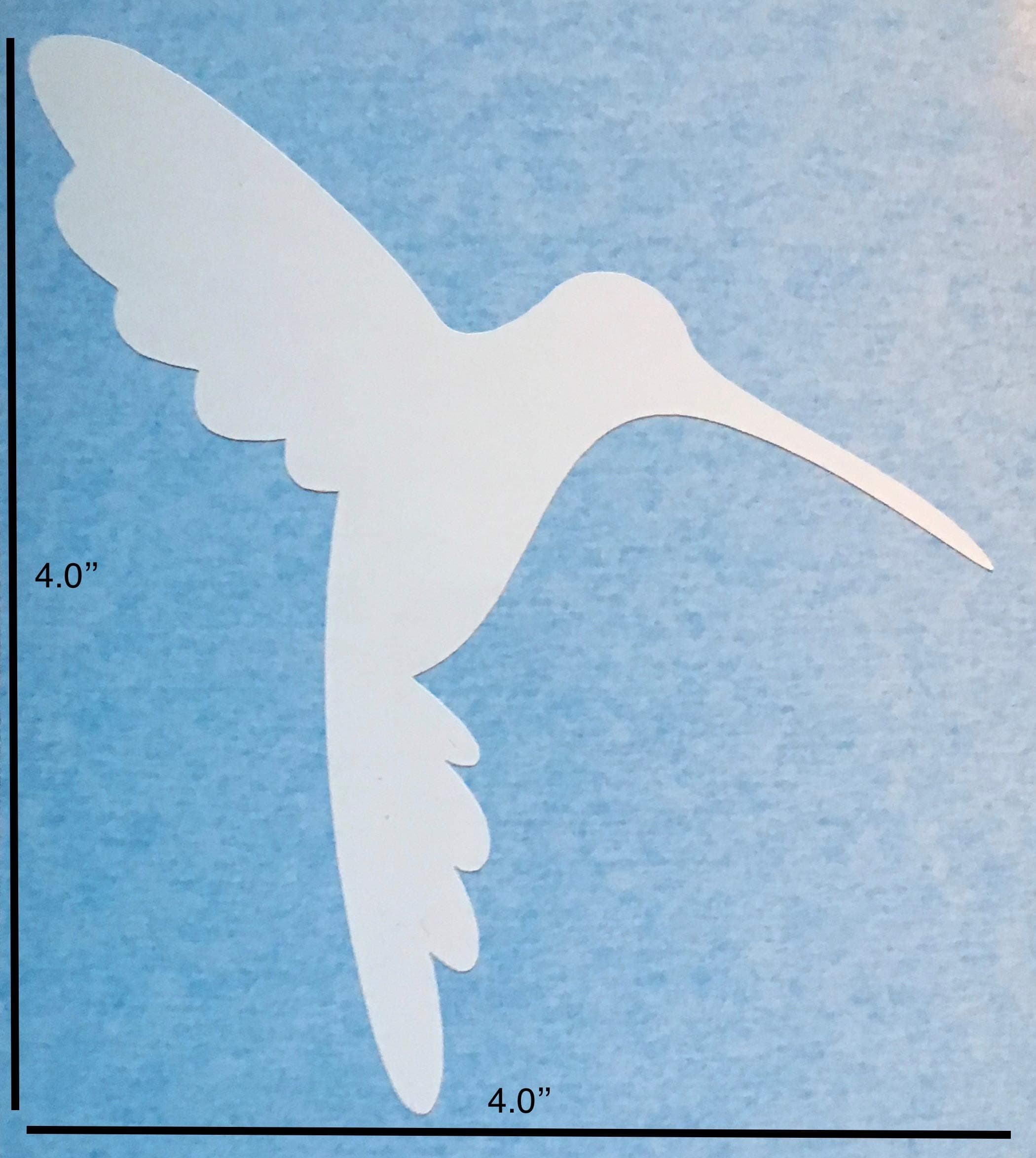 Retractable (Stickers) - 5 per Package - Keep Children Safe - Alert Birds, Dogs, Kids - Warn, Protect, Window Safety - Humming Bird White