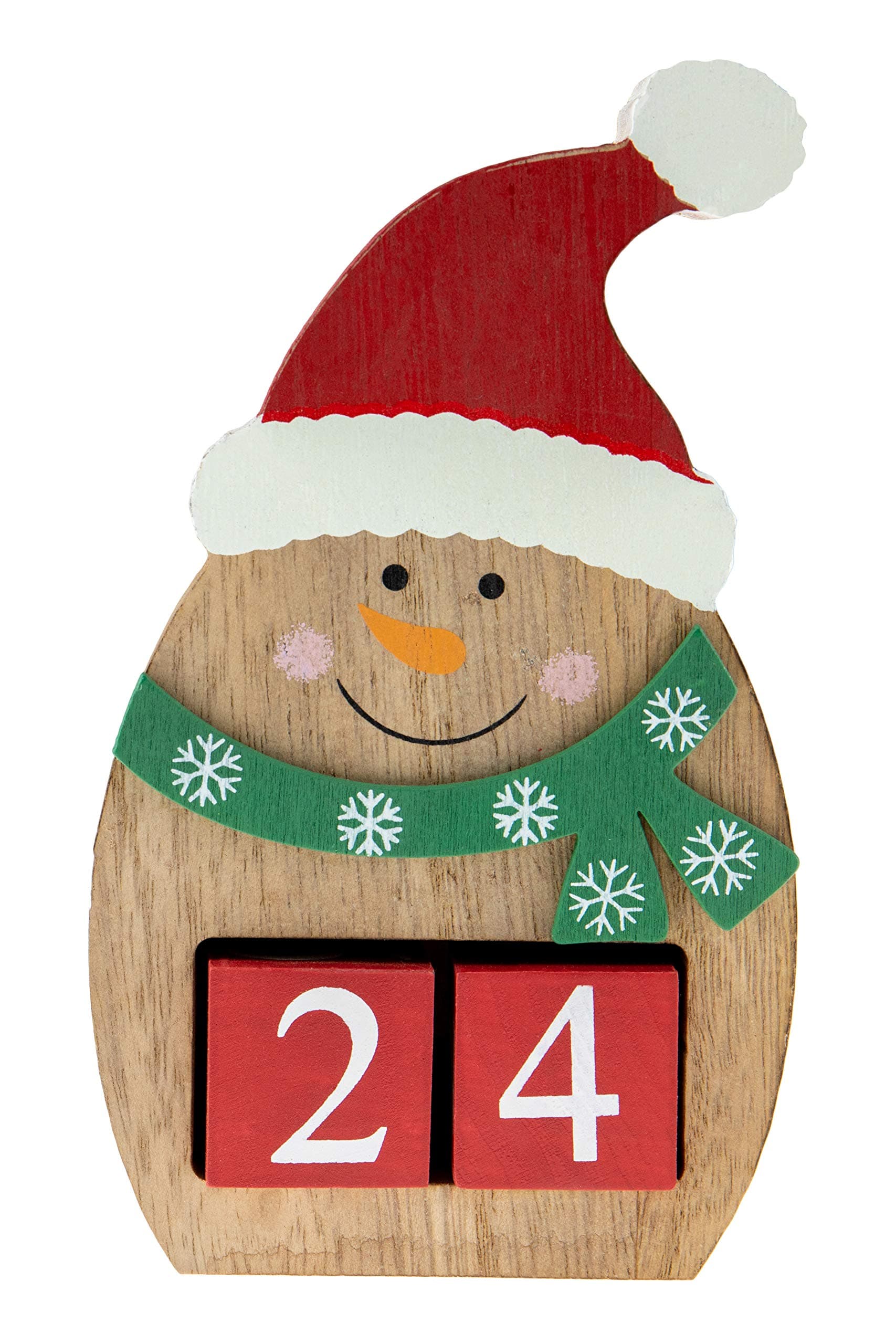 Clever Creations Count Down Snowman Advent Calendar Blocks | Days Until Christmas | 100% Wood Build | Measures 4" x 6.5" | Perfect for Tables & Shelves | Premium Holiday Décor