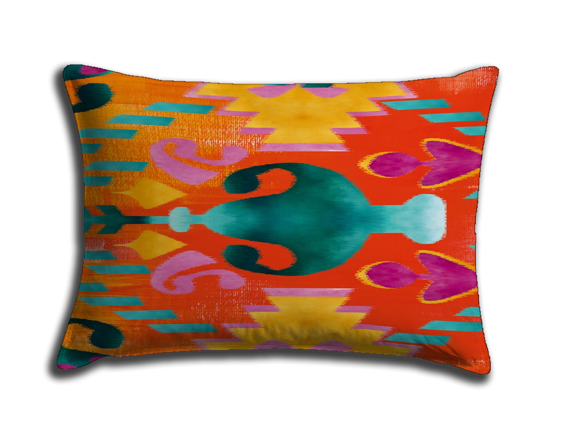 MAXXDECO MX2046 Decorative Throw Pillow Case Cushion Cover Set of 2 for Chair Sofa Home Decoration Print Polyester Rectangular Pillowcase with Hidden Zipper Made in TURKEY 12" x 20" inches