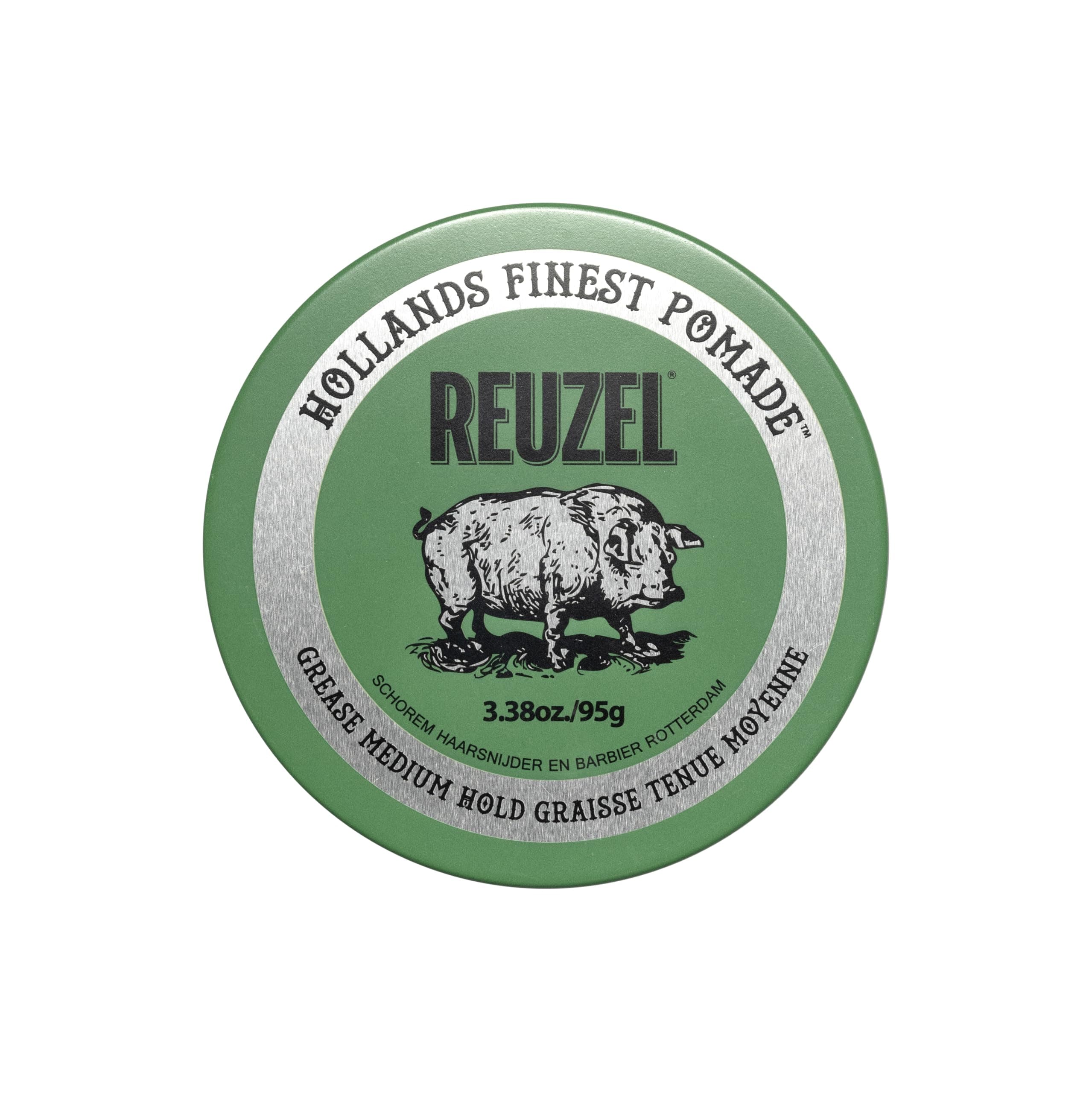 Reuzel Green Grease Oil Based Pomade, Medium Hold Medium Shine Oil Pomade For Men For A Flexible Hold 3.38oz/95g
