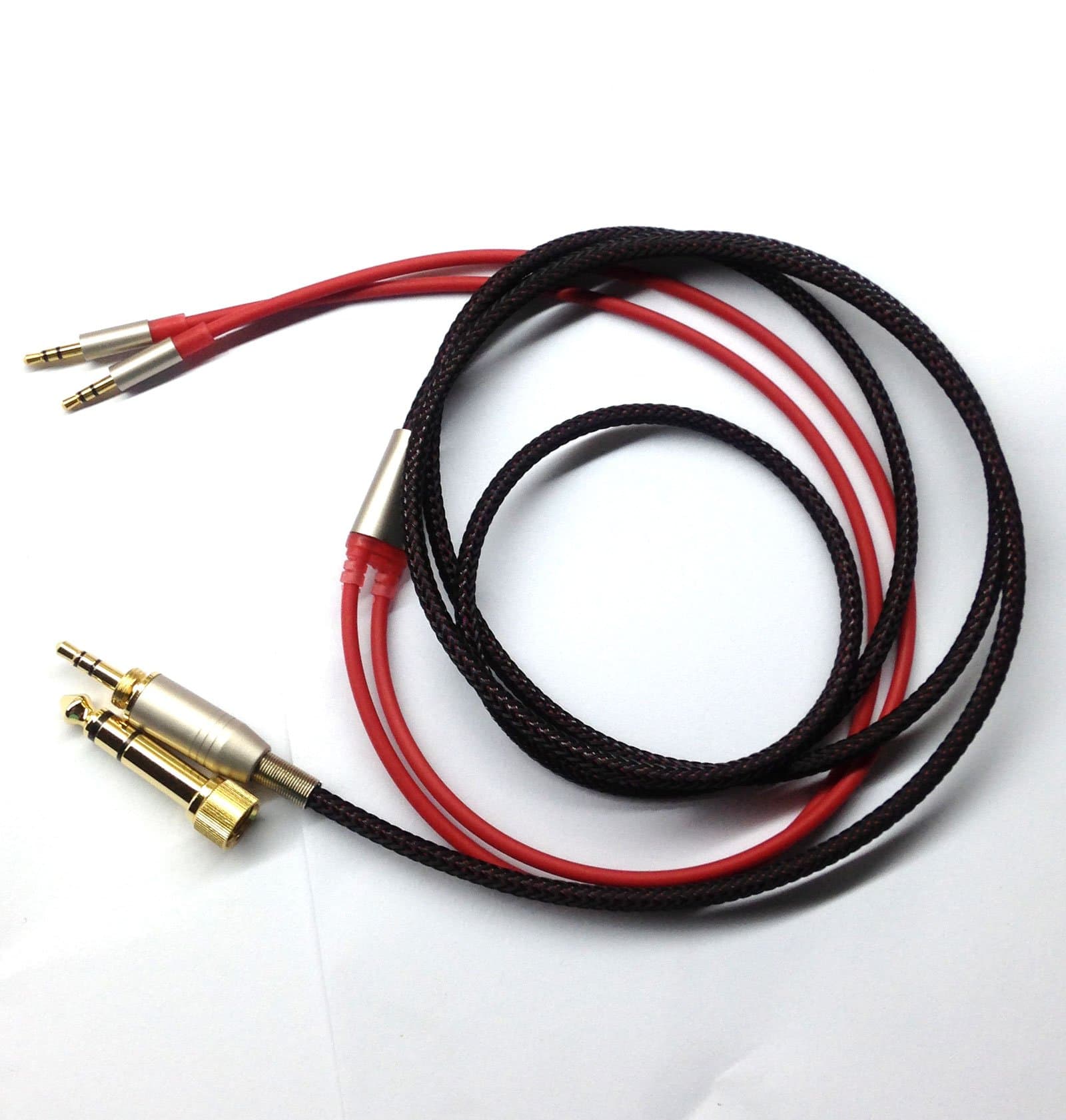 Replacement Cable Compatible Hifiman HE400S, HE-400I, HE-400i(2.5mm Plug Version), HE560, HE-350, HE1000, HE1000 V2 Headphone 3.5mm and 6.35mm to Dual 2.5mm Jack Male Cord Red 1.5m/4.5ft