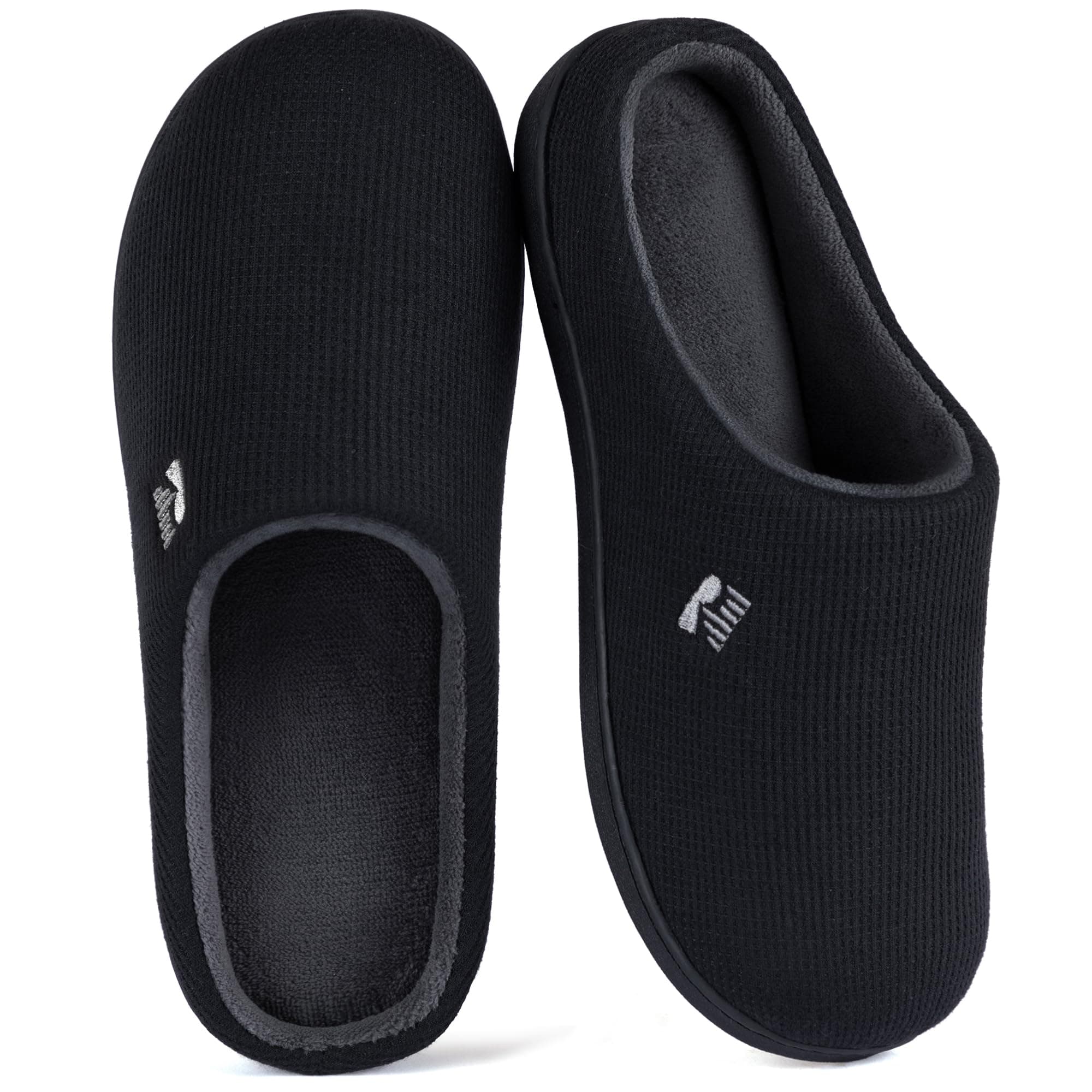 Women's Original Two-Tone Memory Foam Slipper, Size 7-8 US Women,Black/Grey