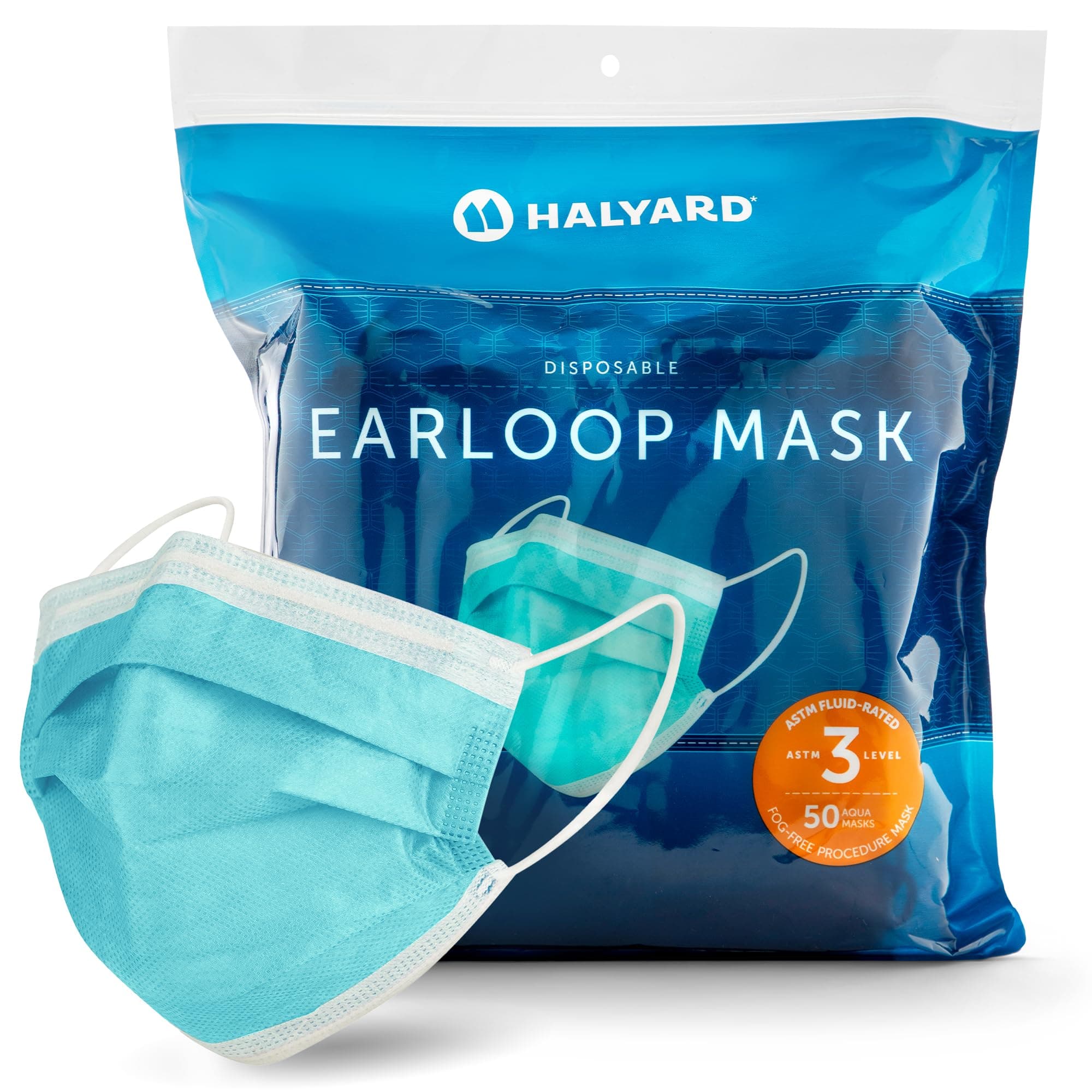 HALYARD FLUIDSHIELD level 3 Disposable Procedure Mask w/SO SOFT Lining/Earloops