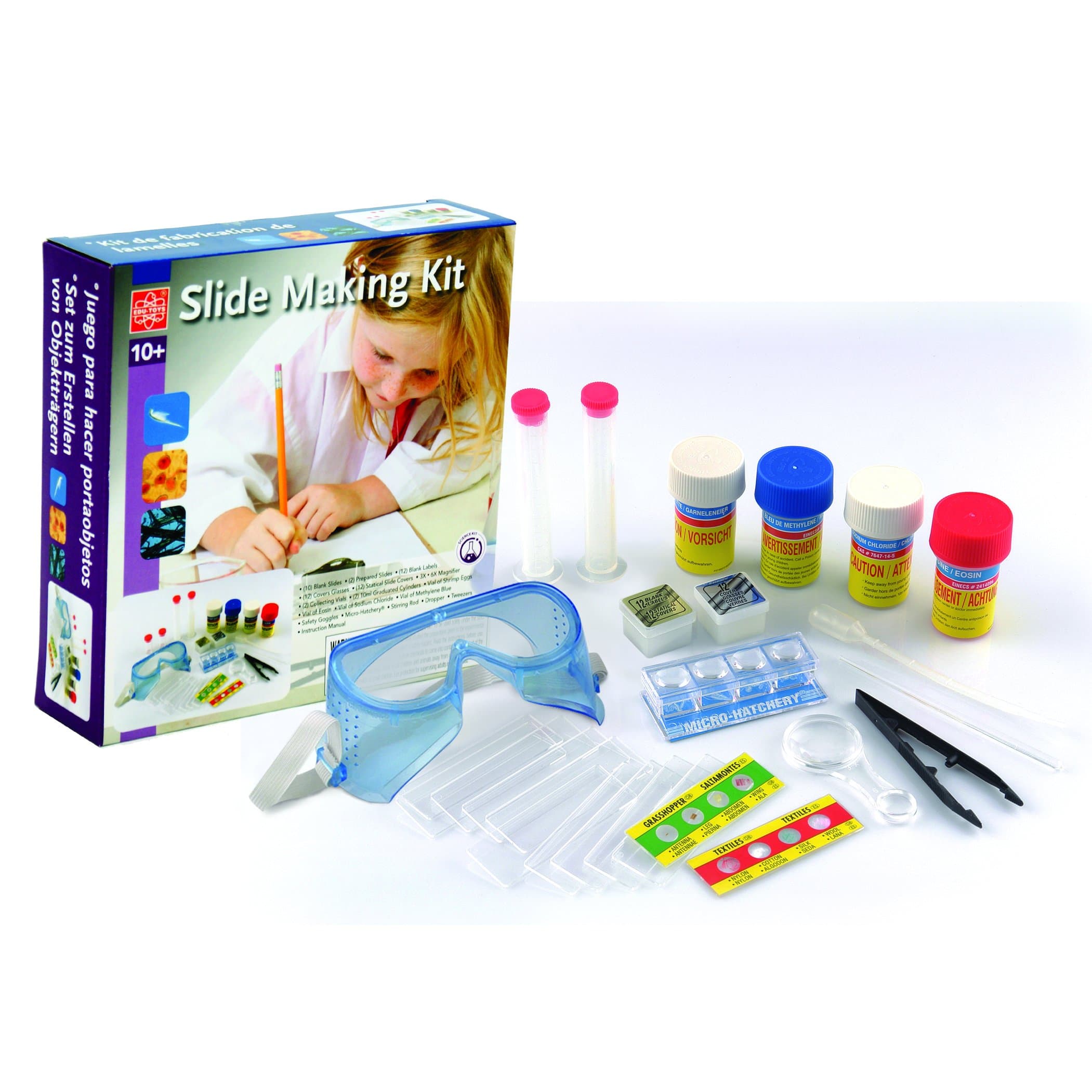EDU-TOYS Preparations for Microscope Slides with Many Accessories