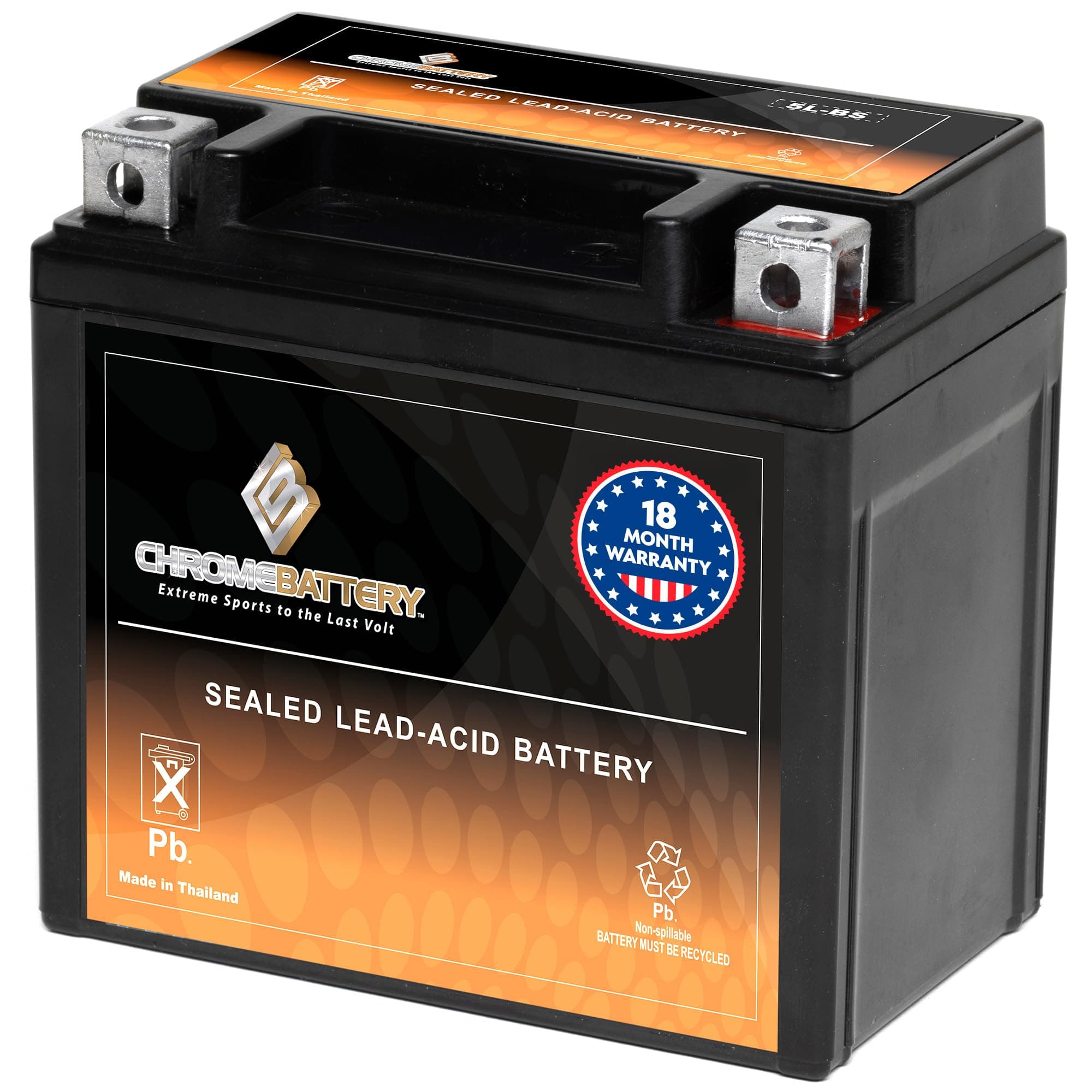 CB CHROMEBATTERY CB CHROMEBATTERY PWS-YTX5L-BS High Performance - Maintenance Free - Sealed AGM Motorcycle Battery