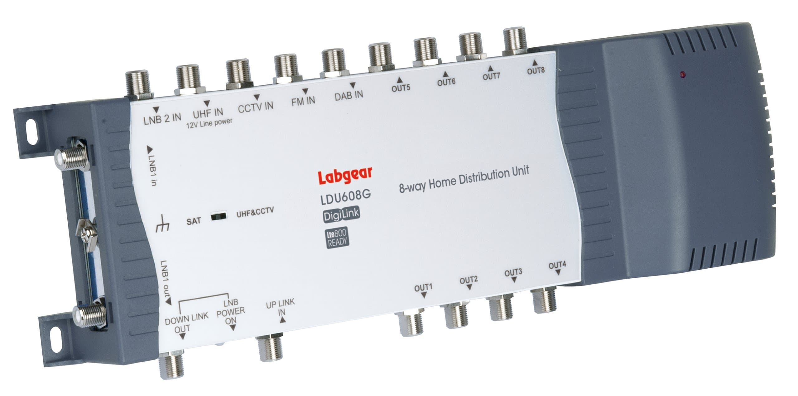 Distribution Amplifier, Labgear LDU608G 8 Way Home Distribution Unit - 6 Input 8 Output - Designed to Distribute Any Combination of Sky, Sky+, FM, DAB, Digital TV, or CCTV Signals