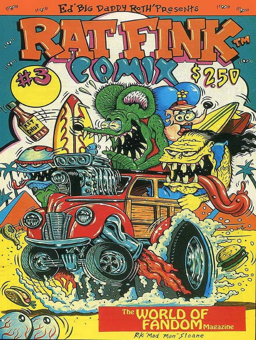 Wisesign Rat Fink Comix #3, Ed Roth, Big Daddy, Daddy Roth, Signs Rusty Look Reproduction Metal Tin Sign 8X12 Inches Car Garge Sign