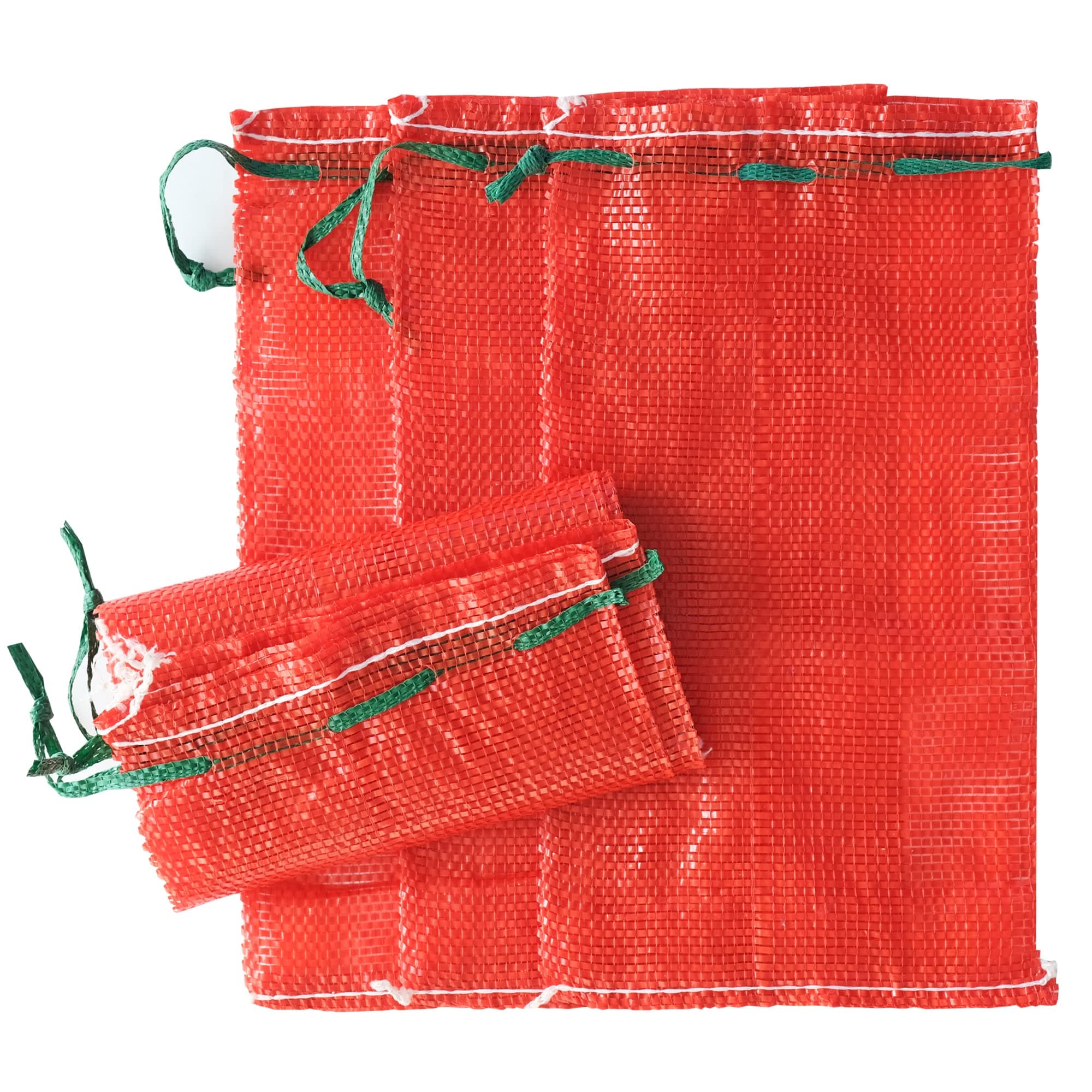 10 lb Mesh Onion Bags, 11"×18" Mesh Produce Bags Hanging Reusable Breathable Vegetable Storage Net Bag with Drawstring for Onions Potatoes Citrus Crawfish, Red (Pack of 10)