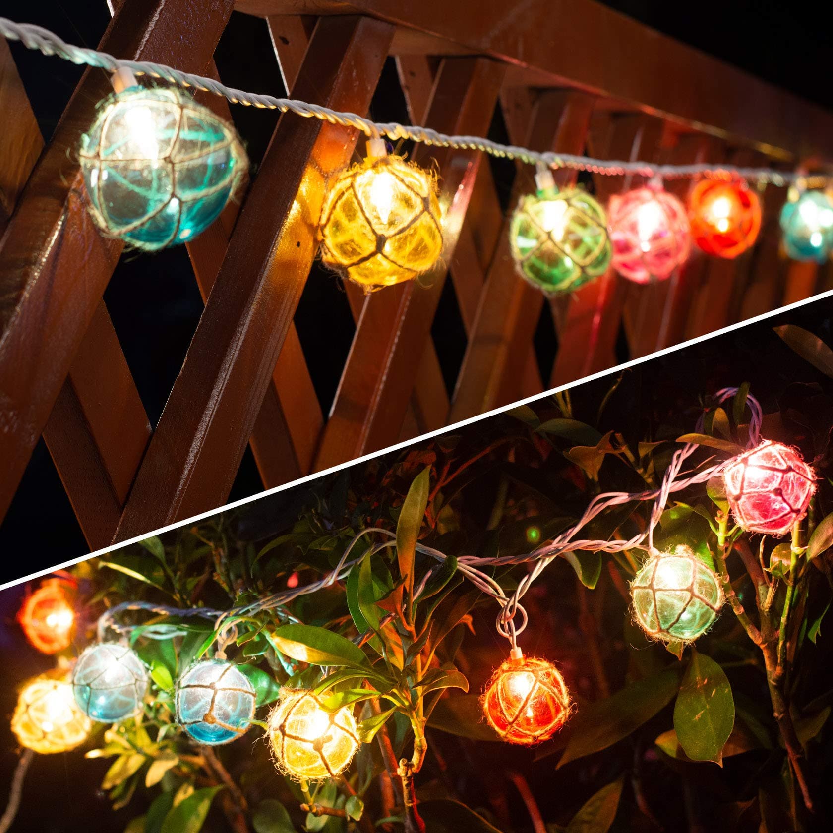 Brillarlights Nautical Fishing Float String Lights, Beach Themed Buoy Lights Set of 10 Multicolor String Lights for Indoor Home Decor and Outdoor Patio Decorations