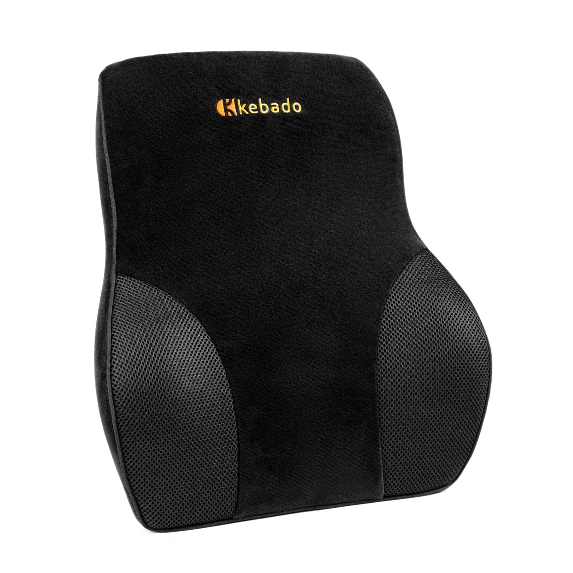 kebado Upgraded Version - Premium Lumbar Pillow Support for Car - Full Lumbar Back Support - Two Straps Office Chair Black Car Lumbar Support - Memory Foam Orthopedic Back - Lumbar Support Cushion