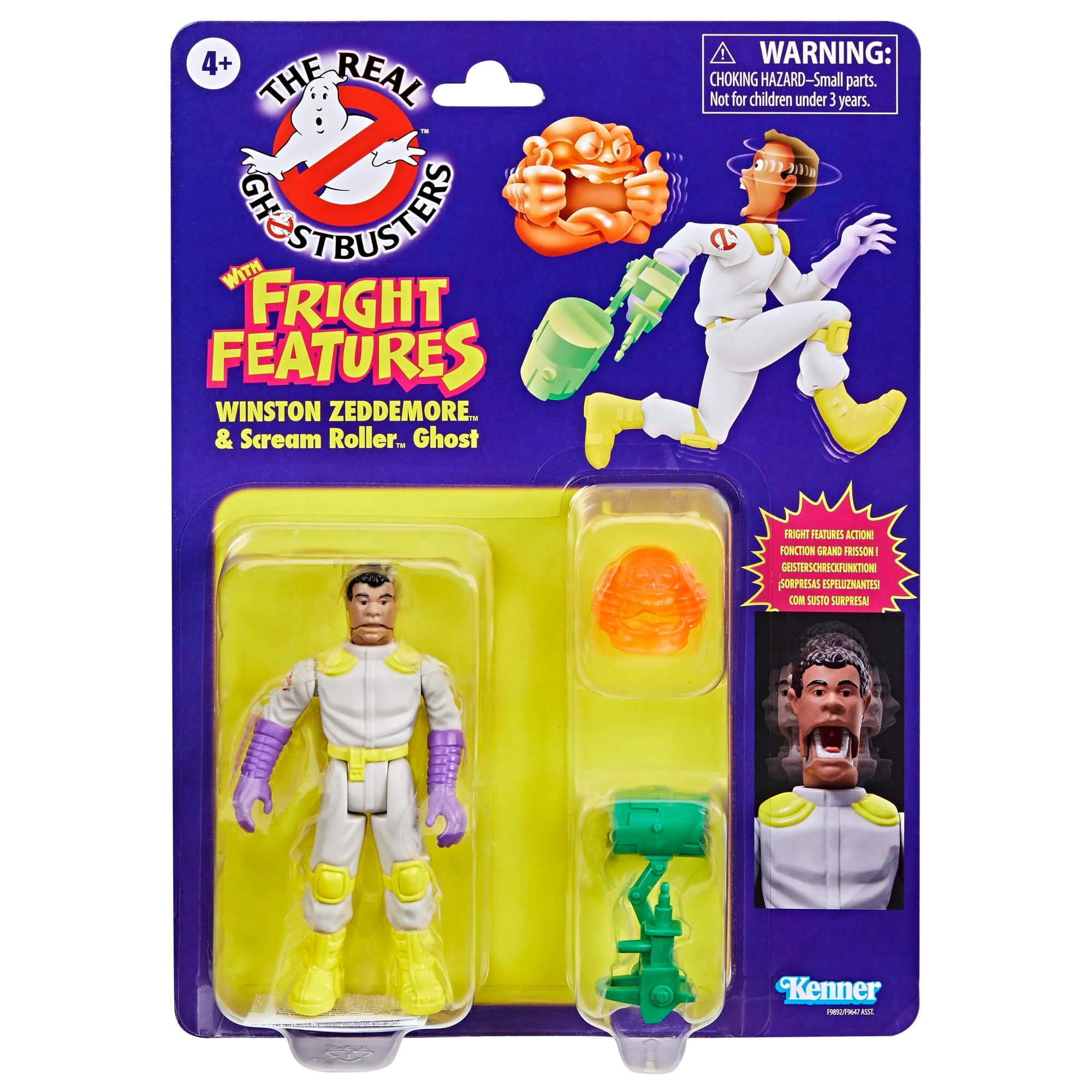 Ghostbusters Kenner Classics The Real Winston Zeddemore & Scream Roller Ghost Toys, Retro Action Figure, Toys for Kids 4+