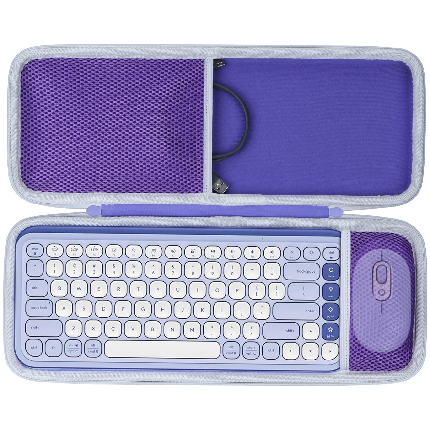 Storage Case Compatible with Logitech POP ICON Combo Keyboard and Mouse Combo (Lilac Case)