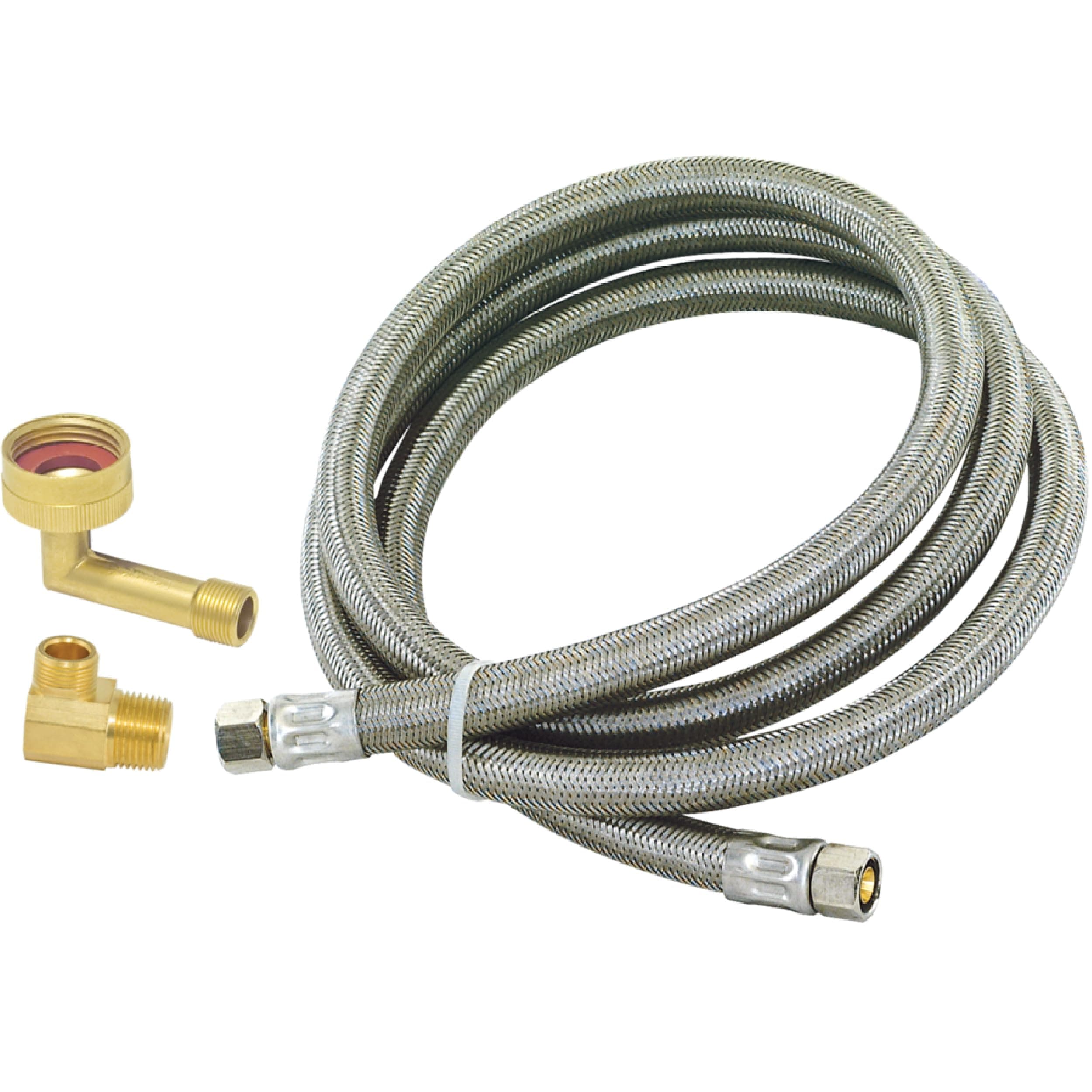 Eastman 41041 Braided Stainless Steel Dishwasher Connector with 3/8 inch Comp, 5 Ft Length