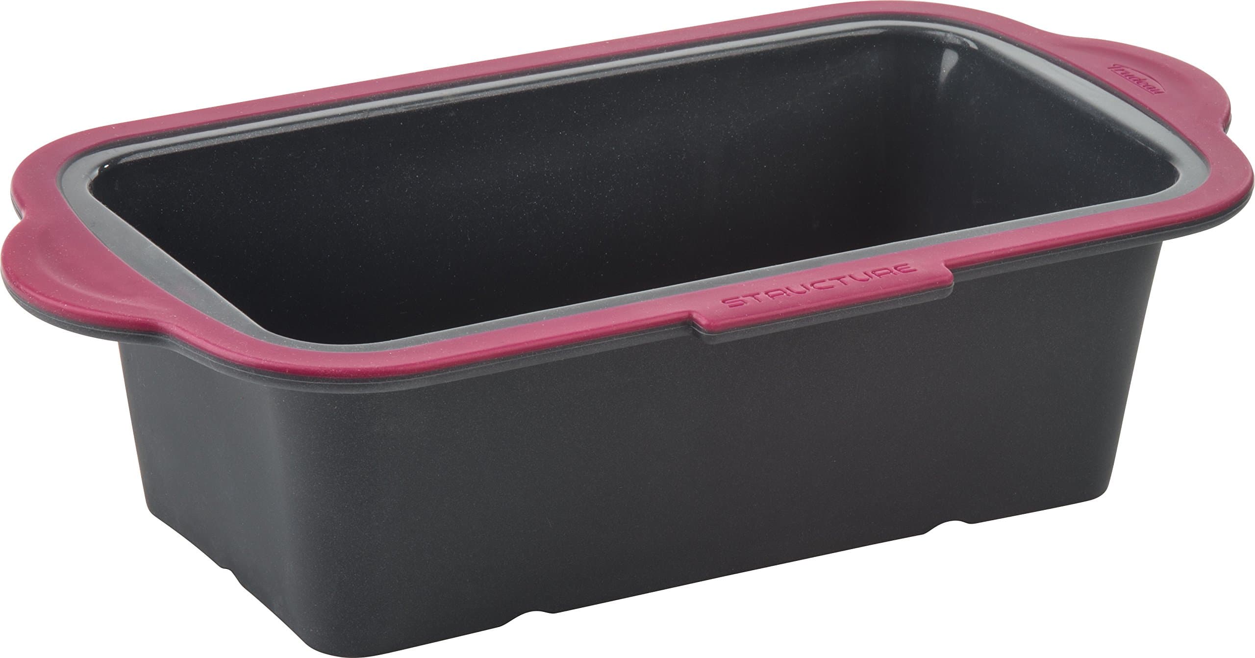 Trudeau09912096 Structure Loaf Pan Silicone Bakeware, 8.5" x 4.5", Grey/Pink