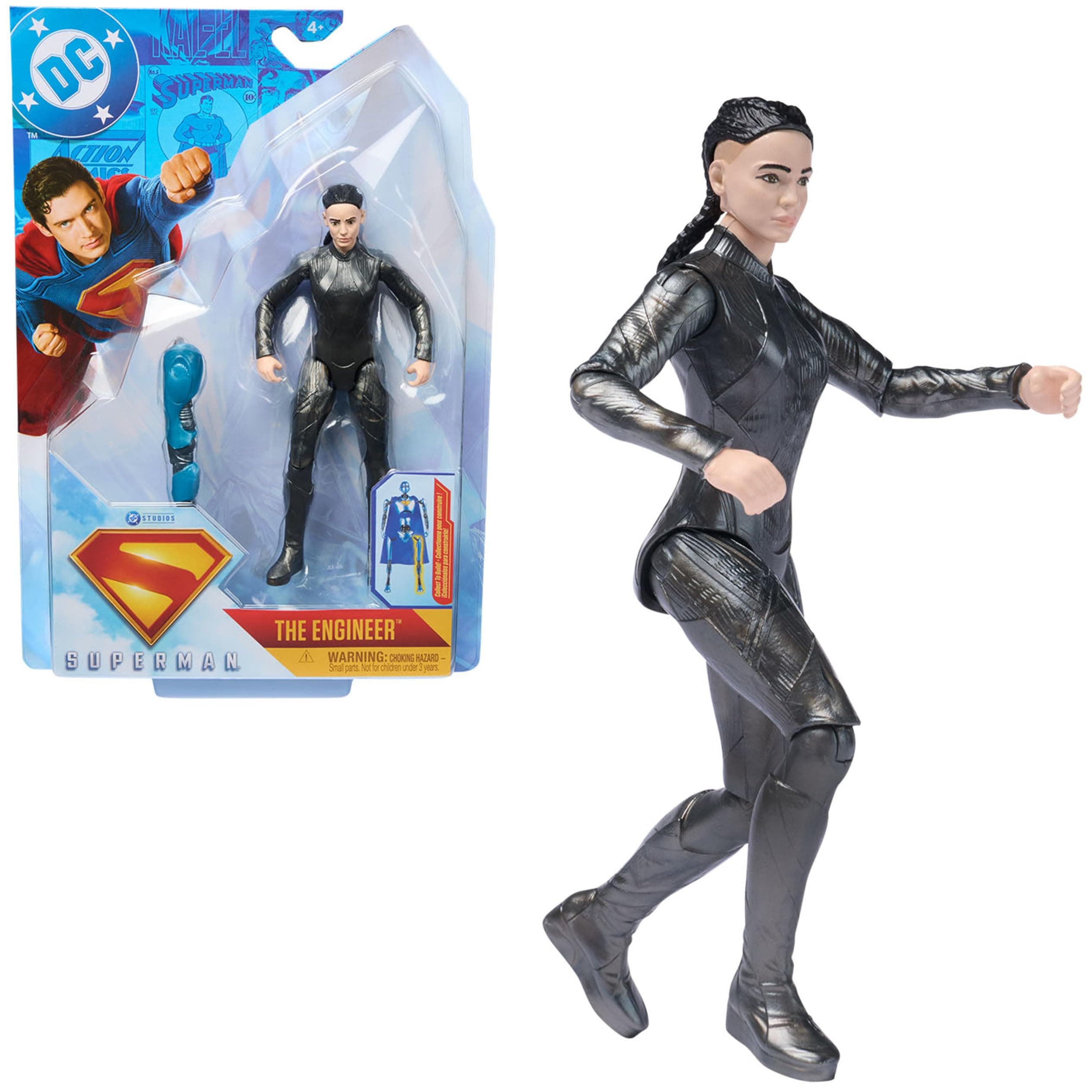DC Comics, Superman, The Engineer, 6-Inch Action Figure, Authentic Superman Movie Styling, Super Heroes Kids Toys for Boys and Girls Ages 4 and Up