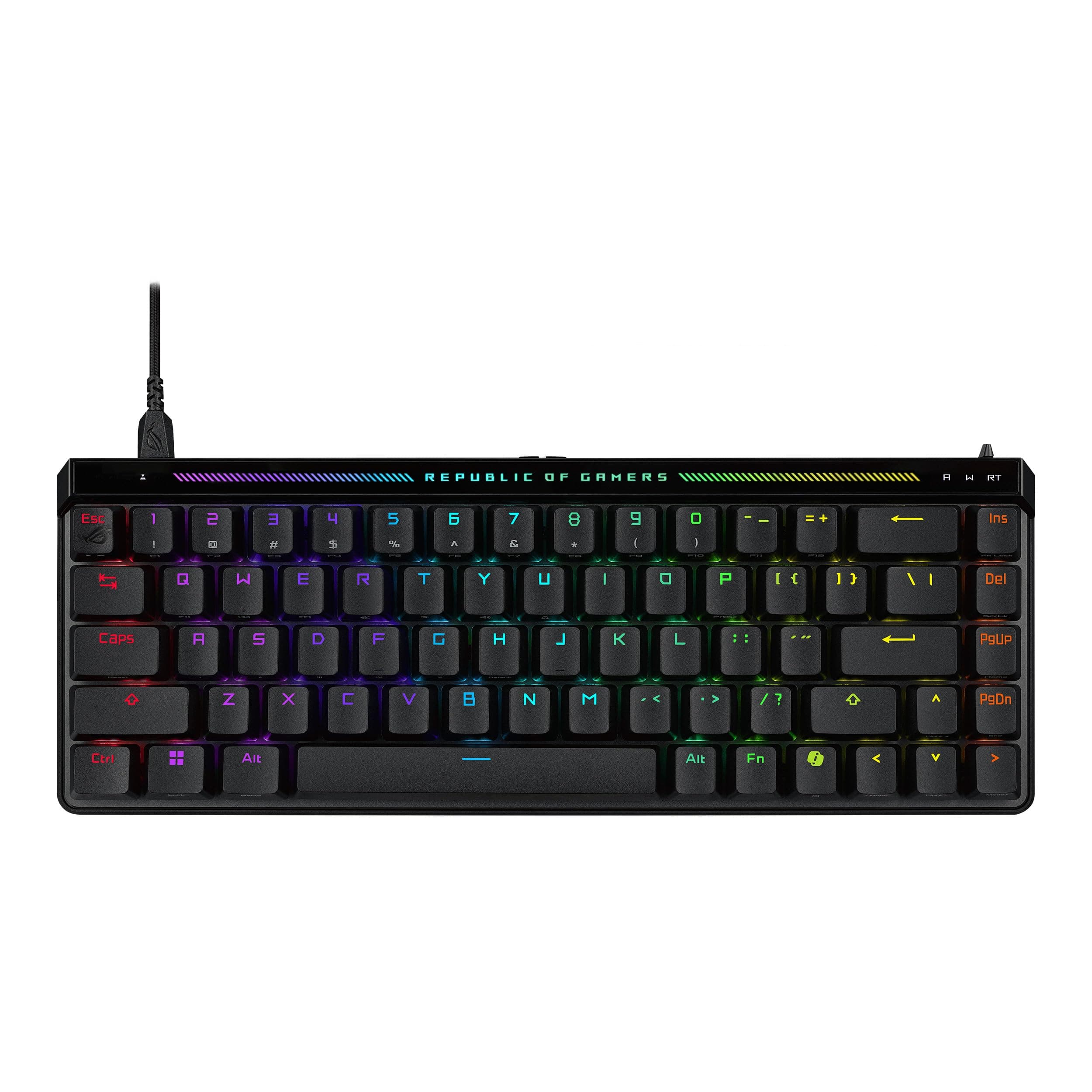 ROG Falchion Ace HFX Hall Effect Gaming Keyboard – 65% TKL, Dual USB-C, Magnetic Switches, Rapid Trigger, Speed Tap, 8000 Hz Polling, Touch Panel, Portable, Protective Cover, PBT Keycaps - Black