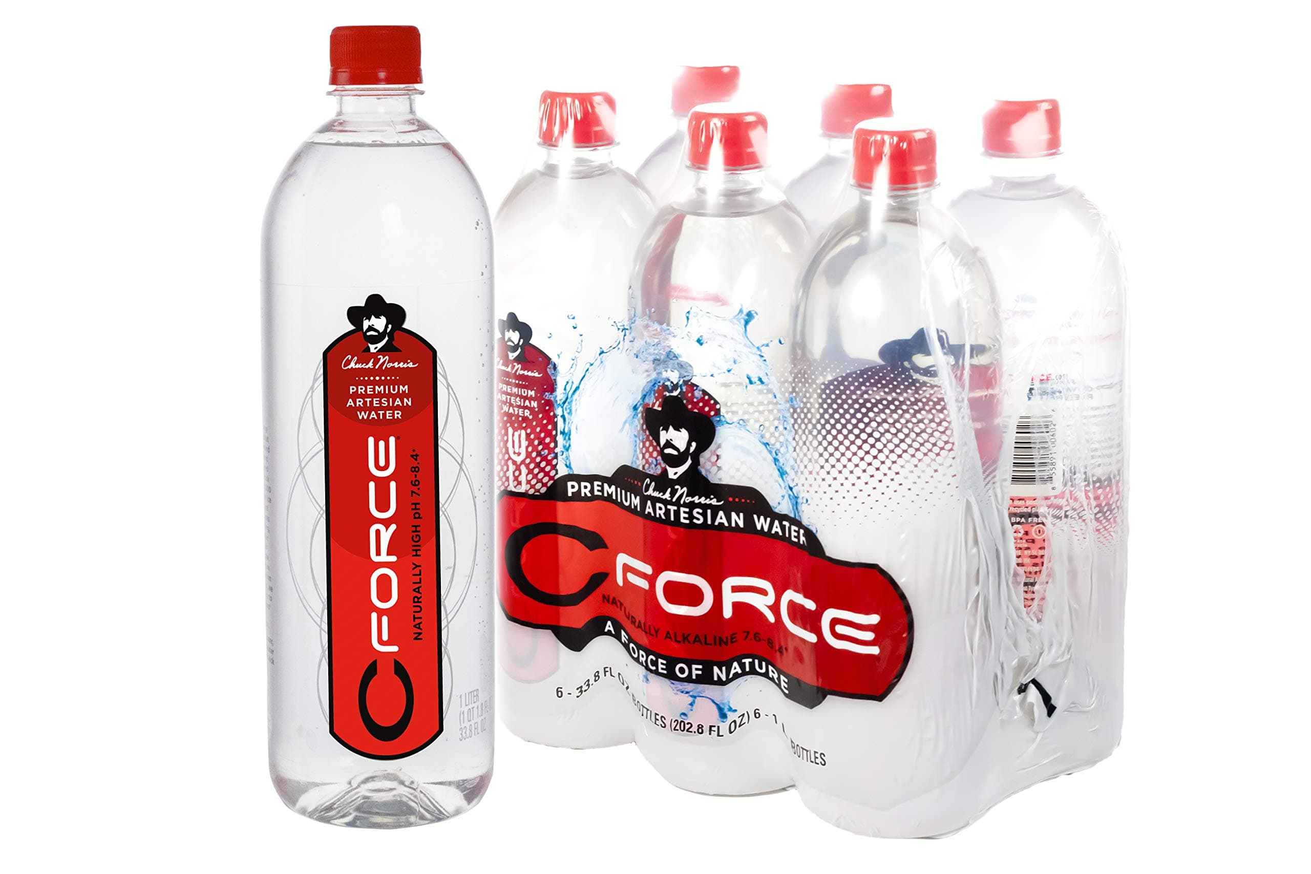 CForce Naturally Alkaline Water - 1 Liter 6 Pack