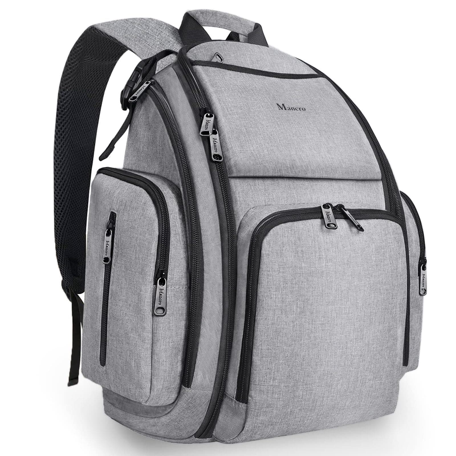 Mancro Diaper Bag Backpack, Organizer Baby Back Pack for Mom/Dad with Stroller Straps, Changing Pad & Insulated Pockets, Water Resistant Maternity Nappy Bags for Travel with Boys/Girls Care