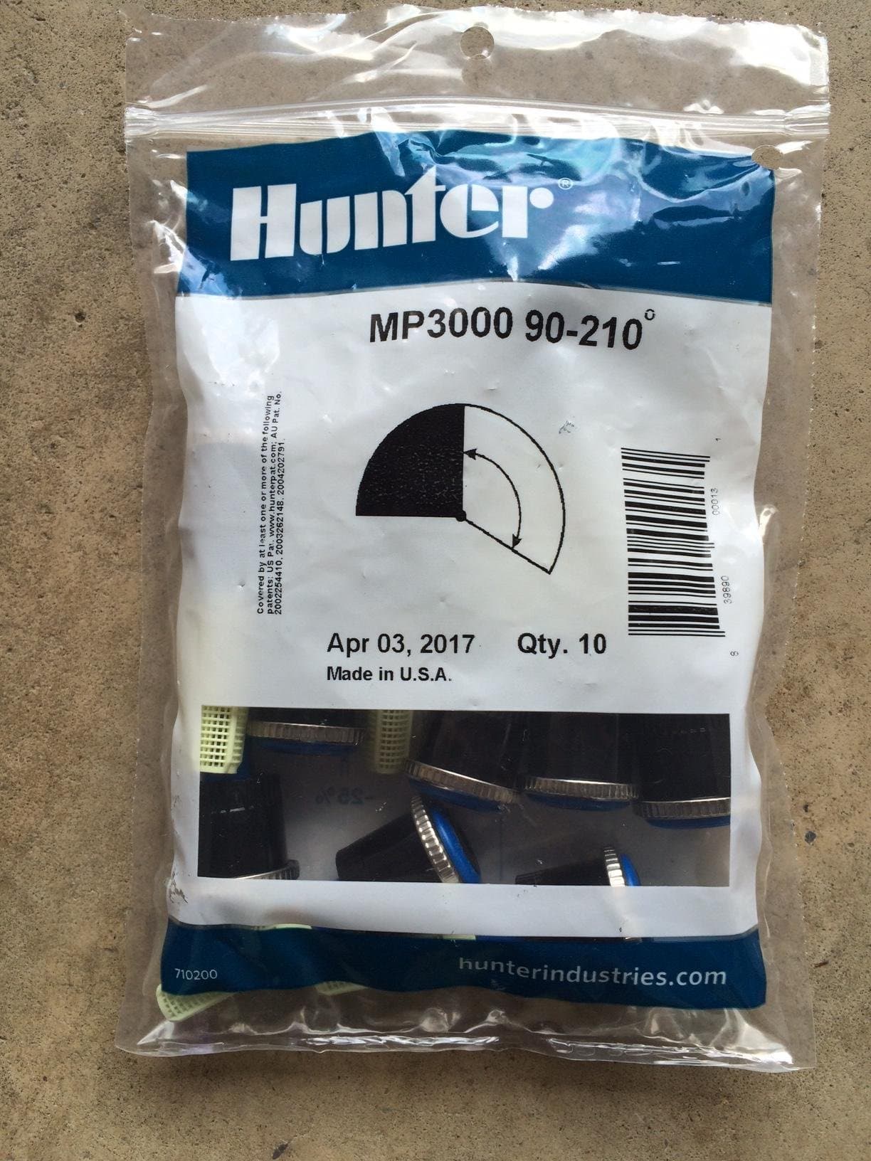 MP300090 (10 Pack) Hunter Sprinkler MP Rotator, 22' - 30' Radius and Adjustable 90° - 210° Arc (10)